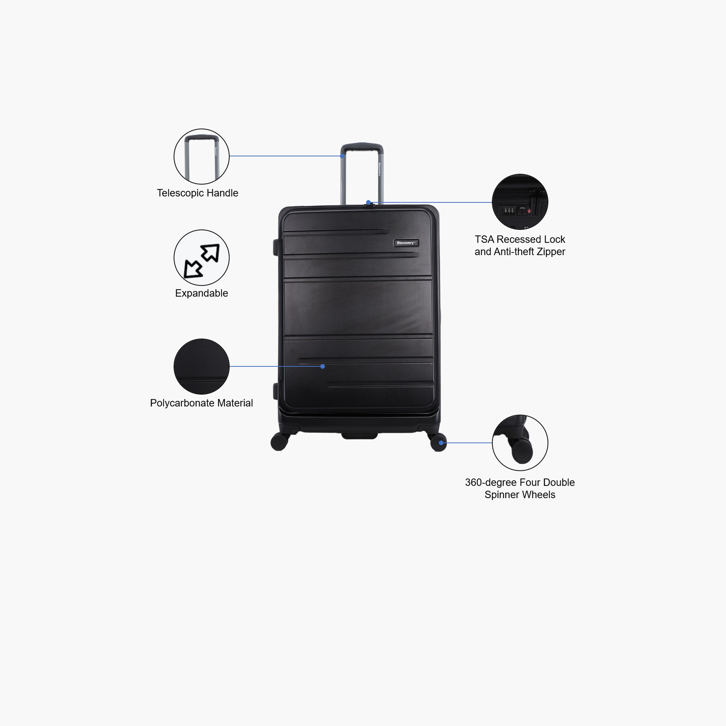 ديسكفري- شنطة سفر صلبة بولي كربونات باترول بأربع عجلات مع قفل TSA  | D003HA.71-travel-luggagesandbags-luggage-image-3
