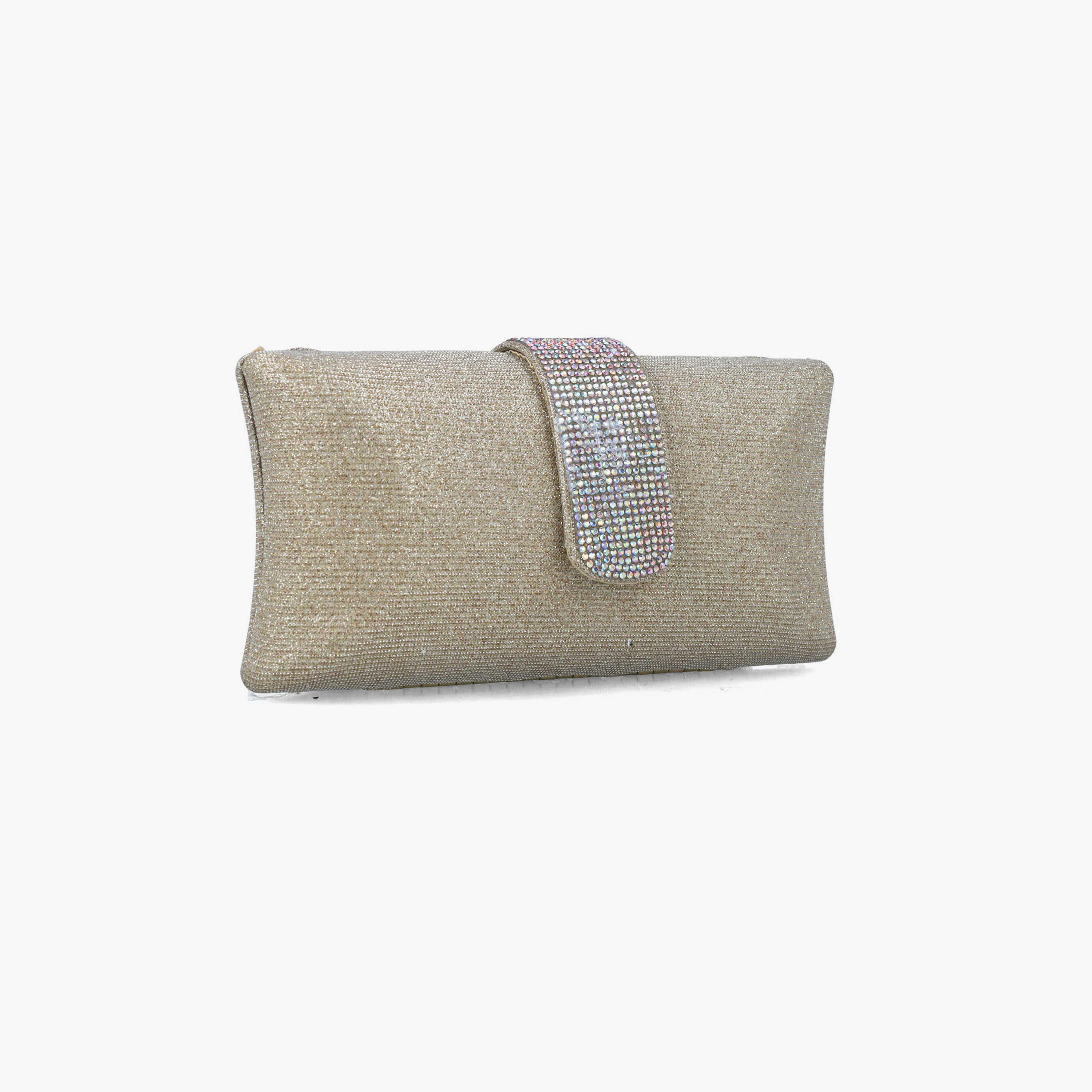 Menbur Embellished Gold Glitter Design Clutches with Magnetic Closure-women-bagsandwallets-handbags-image-2