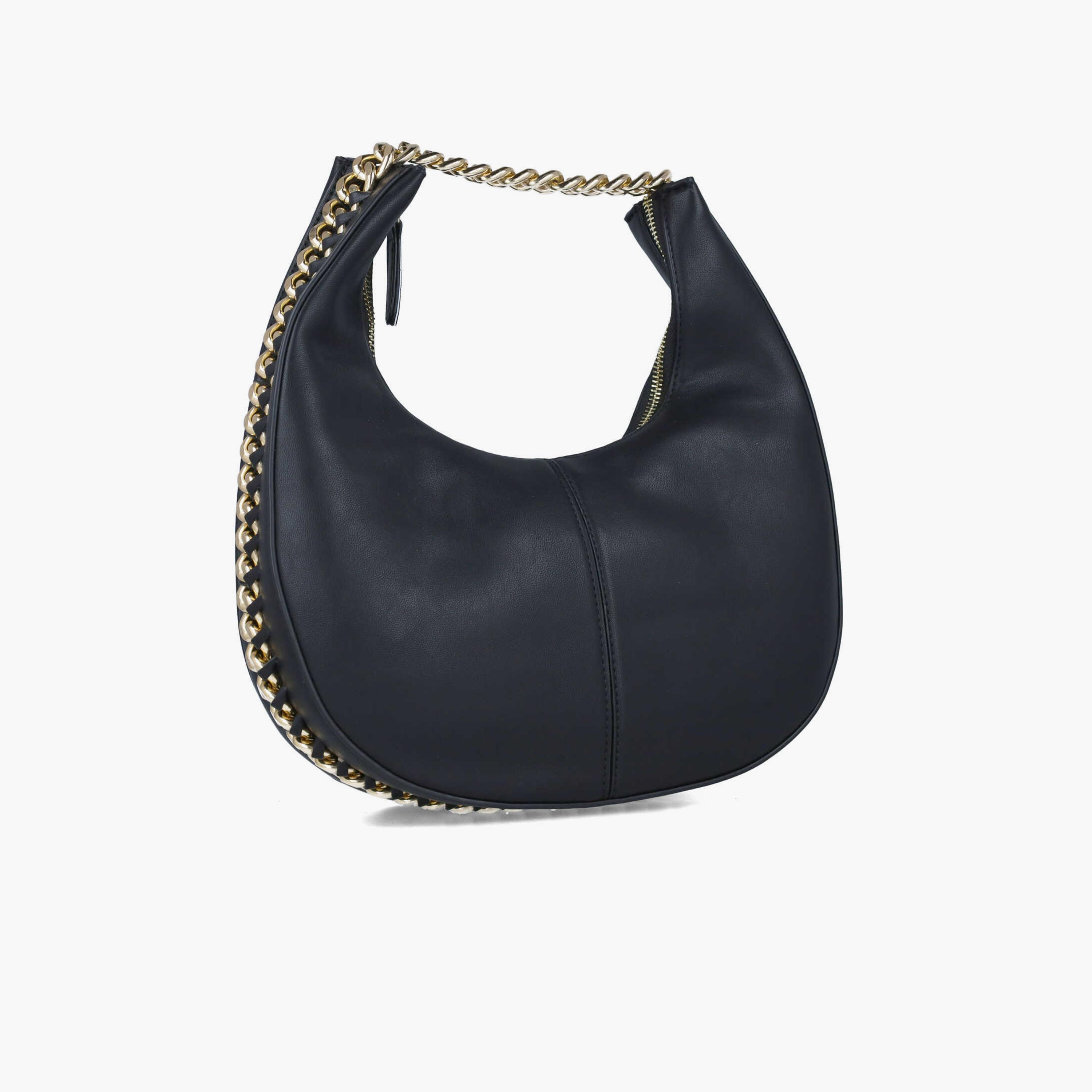 Menbur Textured Hobo Bags with Zipper and Chain Strap-women-bagsandwallets-handbags-image-2