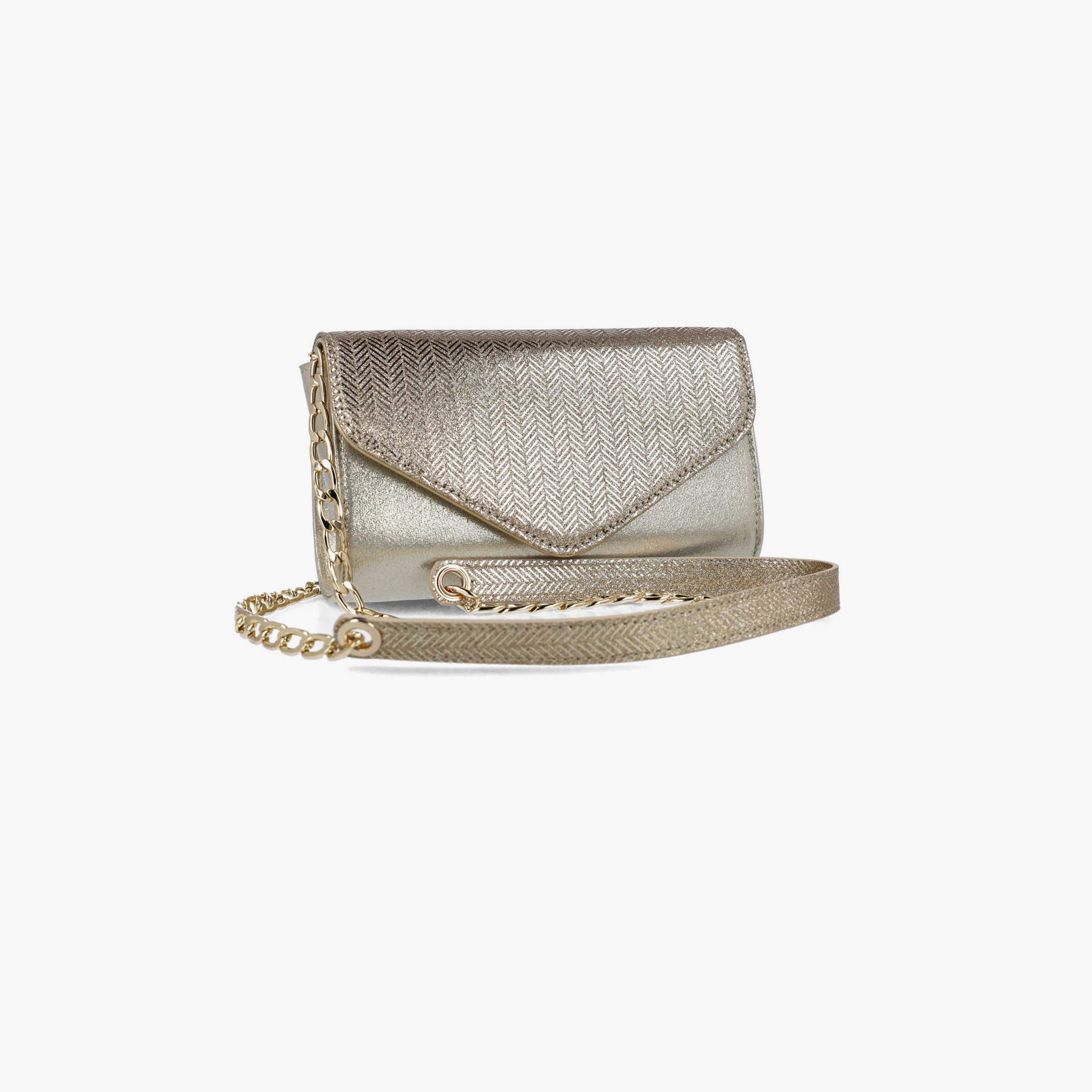 Menbur Textured Crossbody Bags with Flap and Chain Strap-women-bagsandwallets-handbags-image-2