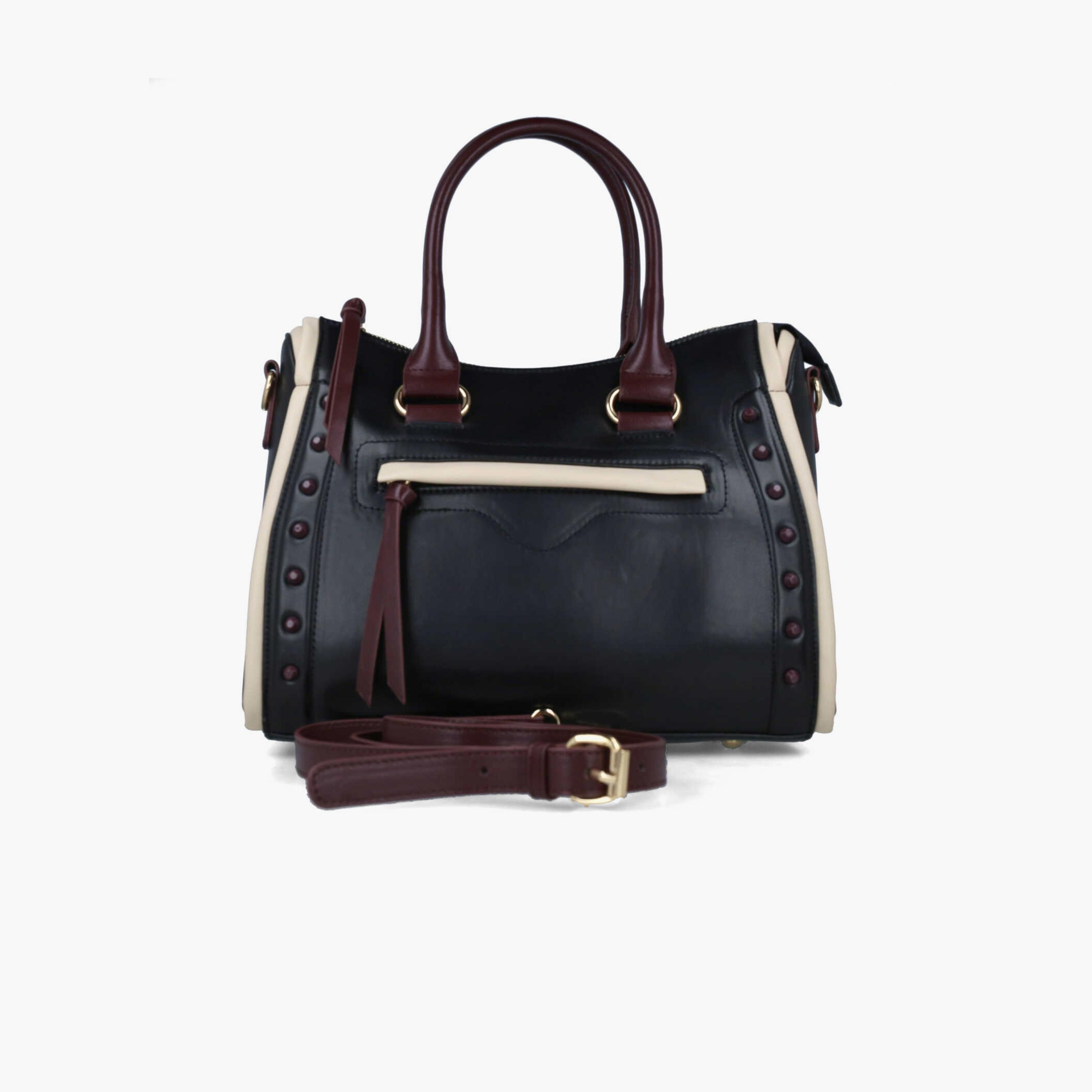 Menbur Textured Double Handle Shoulder Bags with Zipper-women-bagsandwallets-handbags-image-1