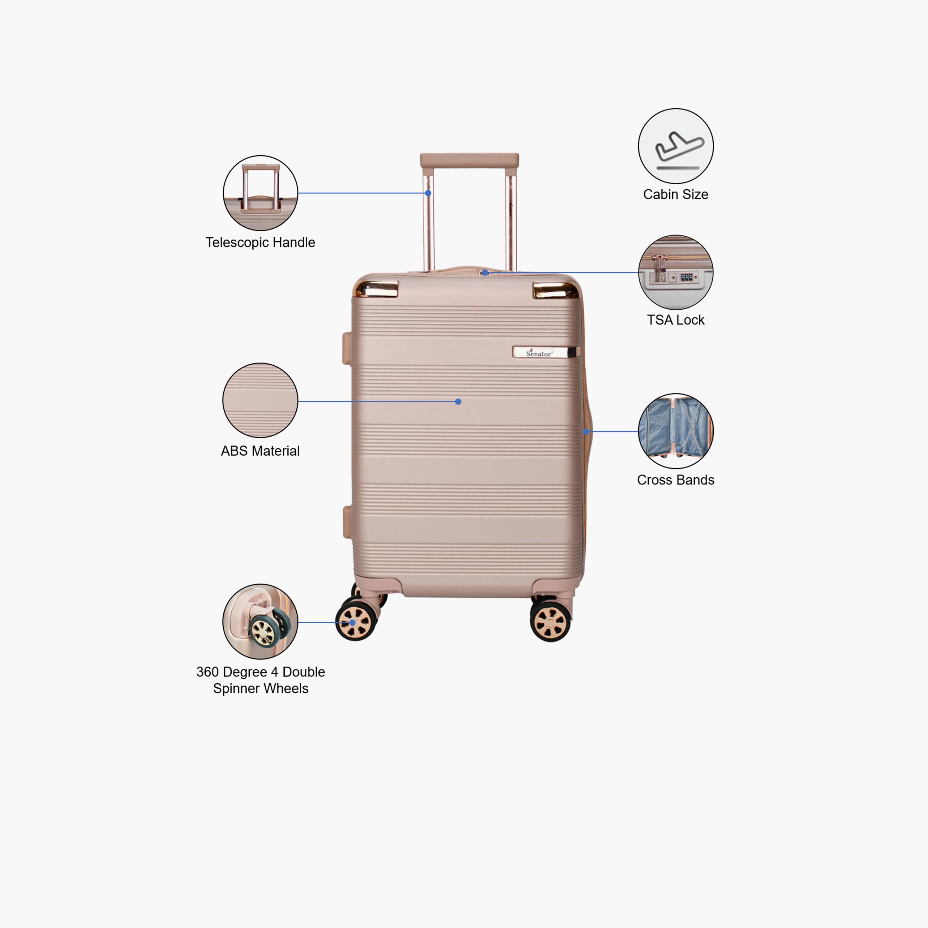 Senator 55 CM Small Cabin ABS Hard Sided 4-Wheeler Spinner Trolley Bag with TSA Lock | A5125-20-travel-luggagesandbags-luggage-image-4