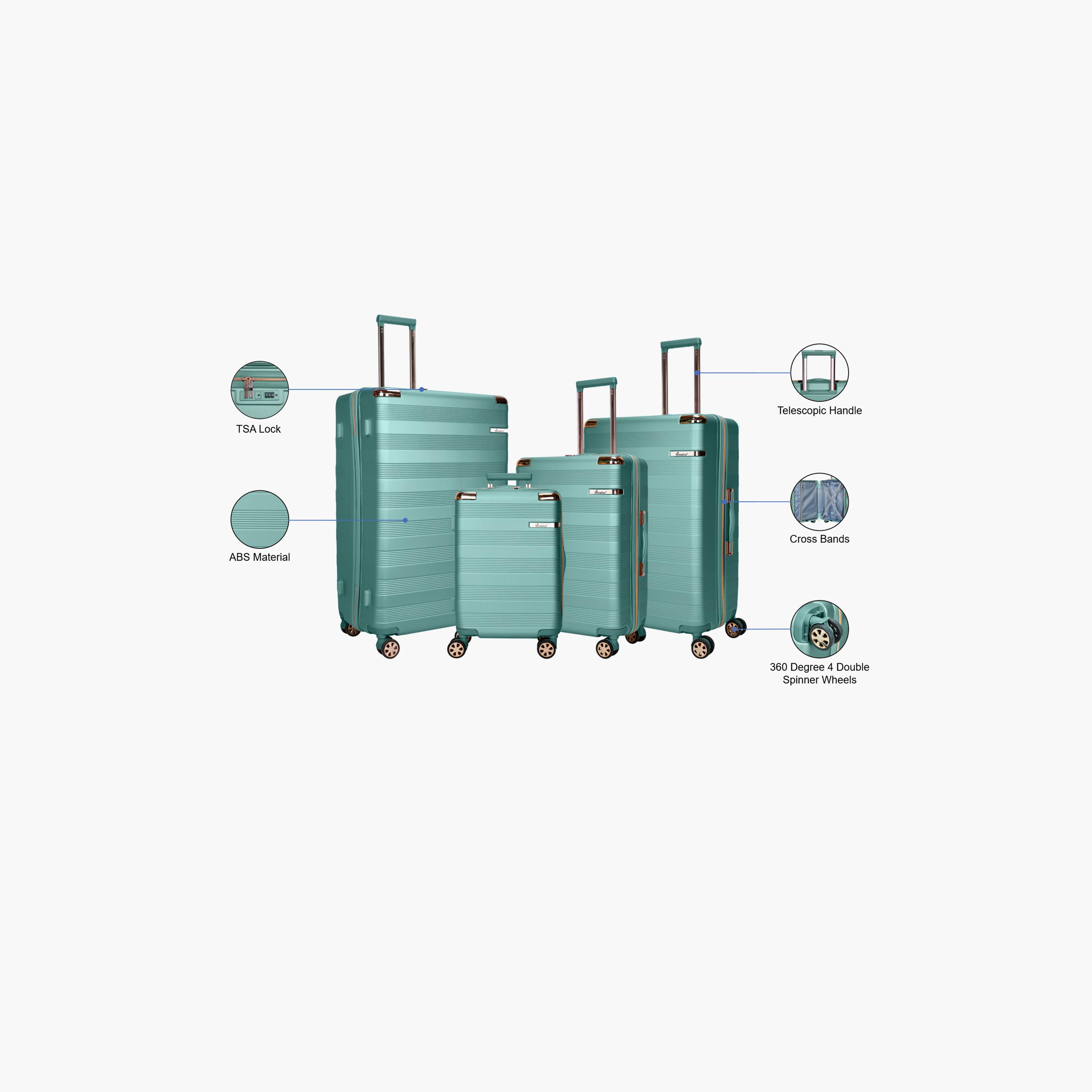 Senator Set of 4 ABS Hard Sided 4-Wheeler Spinner Trolley Bag with TSA Lock | A5125-4-travel-luggagesandbags-luggage-image-2