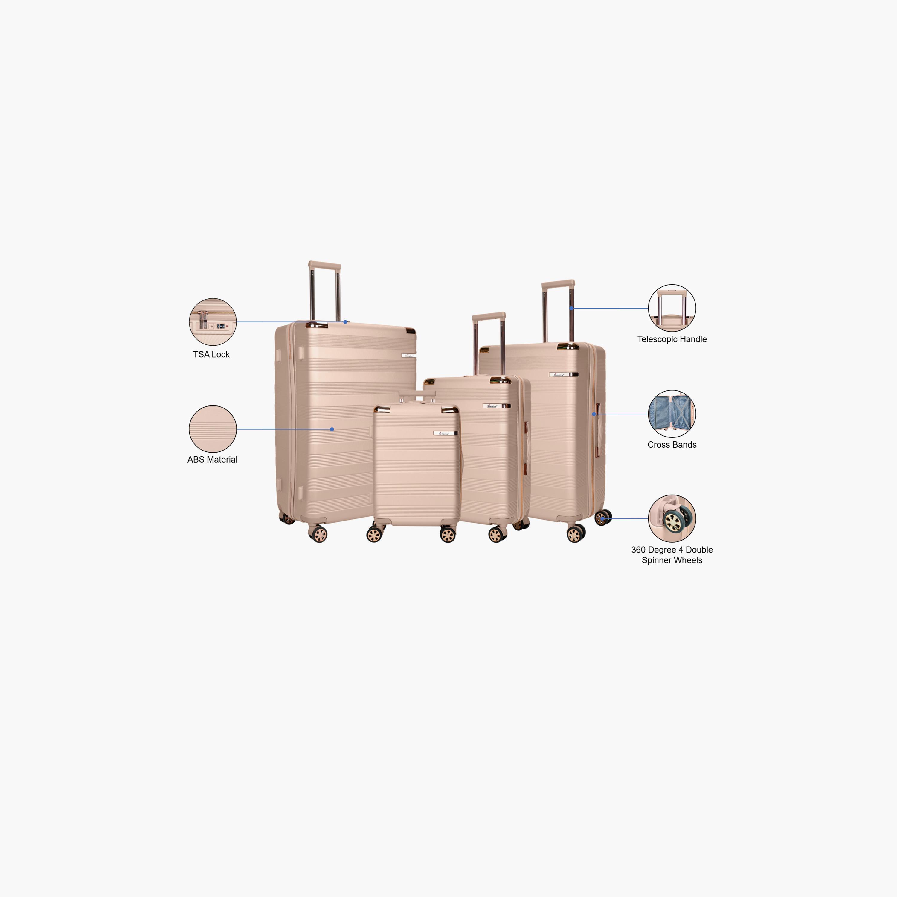 سيناتور- طقم شنط بأربع عجلات دوارة 4 قطع من ABS ذات جوانب صلبة مع قفل TSA | A5125-4-travel-luggagesandbags-luggage-image-2