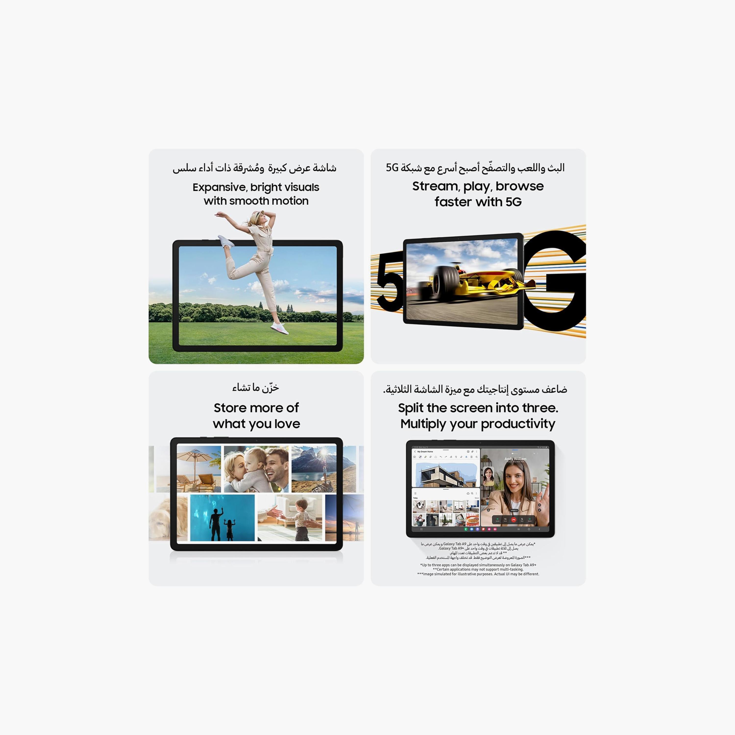تابلت أندرويد 11 بوصة واي فاي تاب إيه 9+ جالاكسي من سامسونج، 4 جيجا رام، 64 جيجا تخزين، أزرق بحرية | SM-X210NDBAMEA-electronics-tablets-image-5
