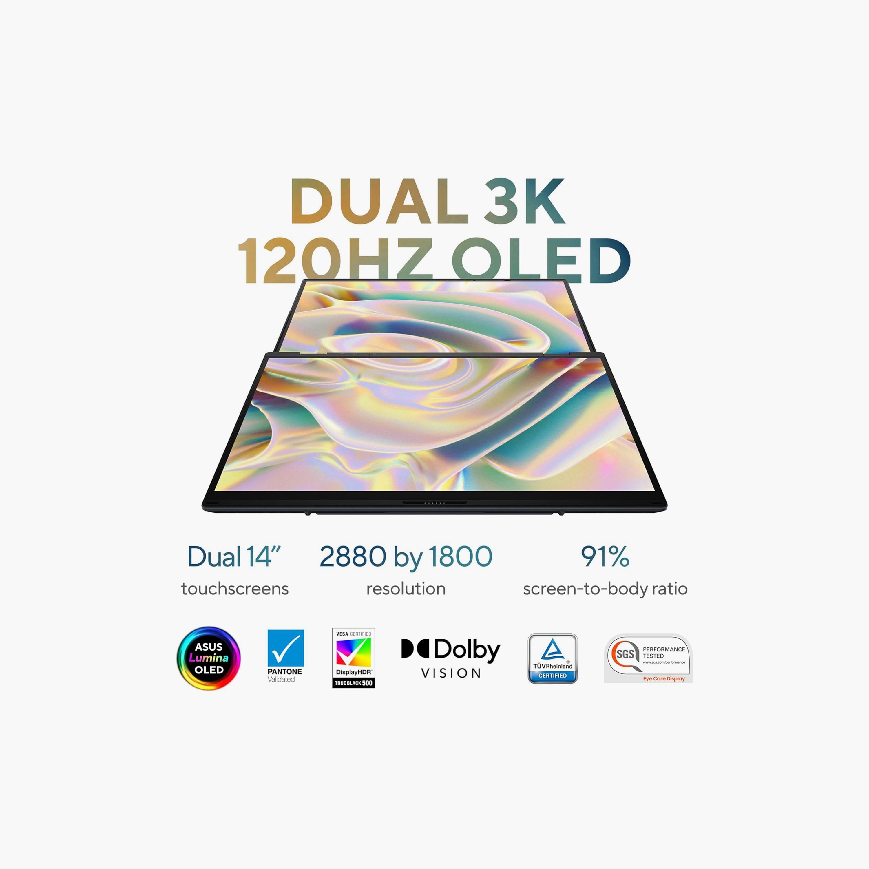 أسوس زينبوك ديو مقاس 14 بوصة 3K أوليد، آي9-185H، 32 جيجابايت، 2 تيرابايت إس إس دي، جرافيكس أرك | UX8406MA-OLEDI9IG-electronics-laptops-image-6