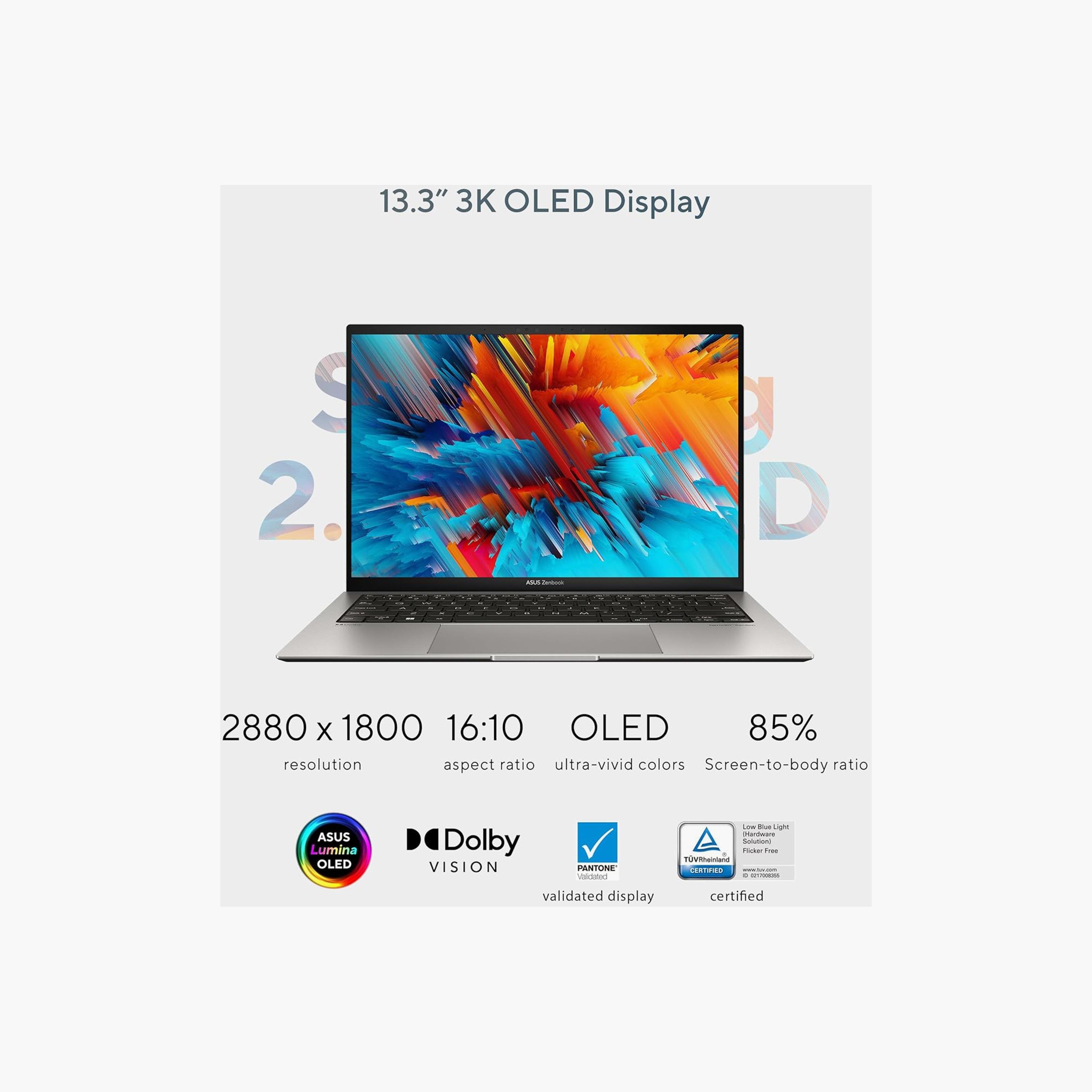 أسوس زينبوك إس 13 أوليد ألترابوك - كور 7-155U - 13.3 بوصة 3K - 1 تيرابايت إس إس دي - 16 جيجابايت رام | UX5304MA-OLEDU7G-electronics-laptops-image-6