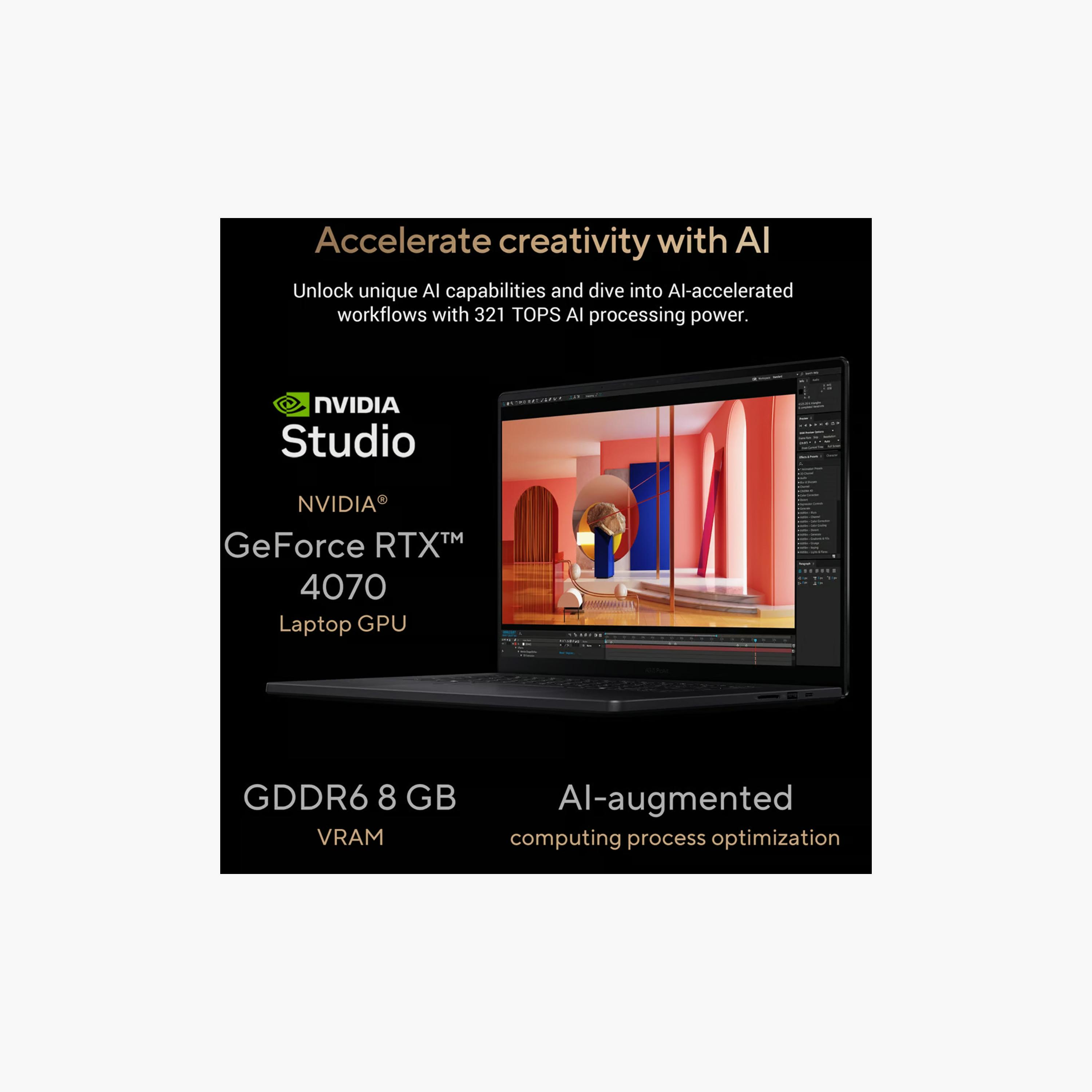 أسوس بروارت بي16 أوليد - رايزن 9 HX 370، شاشة 16 بوصة 4K، 2 تيرابايت إس إس دي، 64 جيجابايت ذاكرة الوصول العشوائي، ار تي اكس 4070 | H7606WI-ME123W-electronics-laptops-image-3