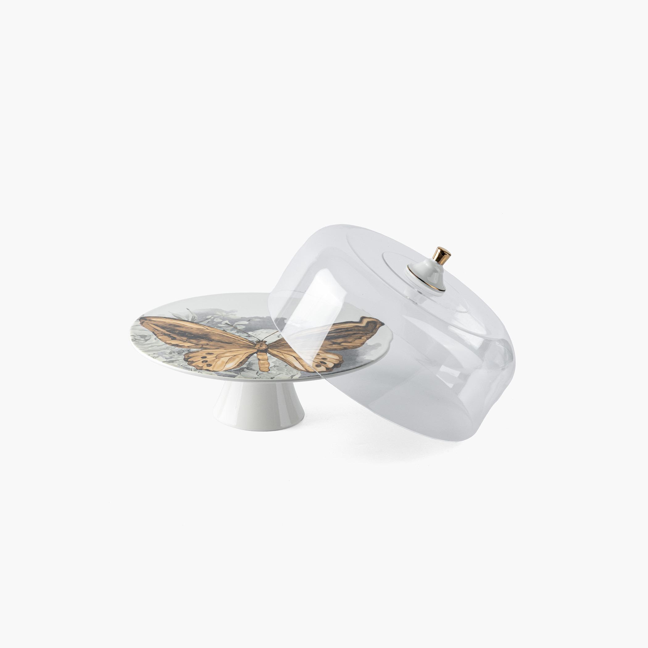 Isabella Collection Porcelain Cake Stand with Cover - 34x10 cms-household-dining-serveware-cakestands-image-2