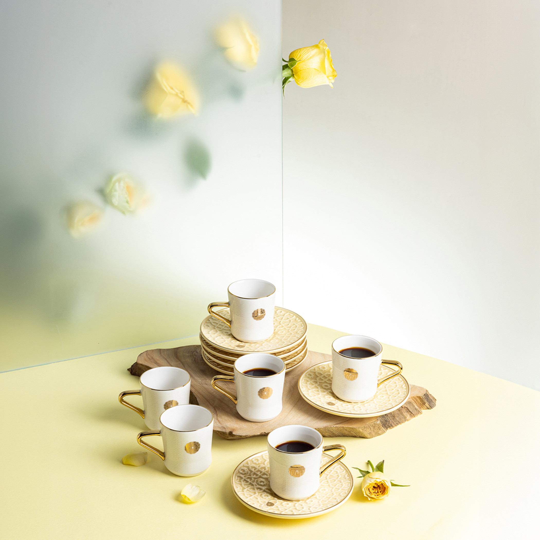Rosette 12-Piece Porcelain Turkish Coffee Set-household-dining-teaandcoffee-teaandcoffeesets-image-1