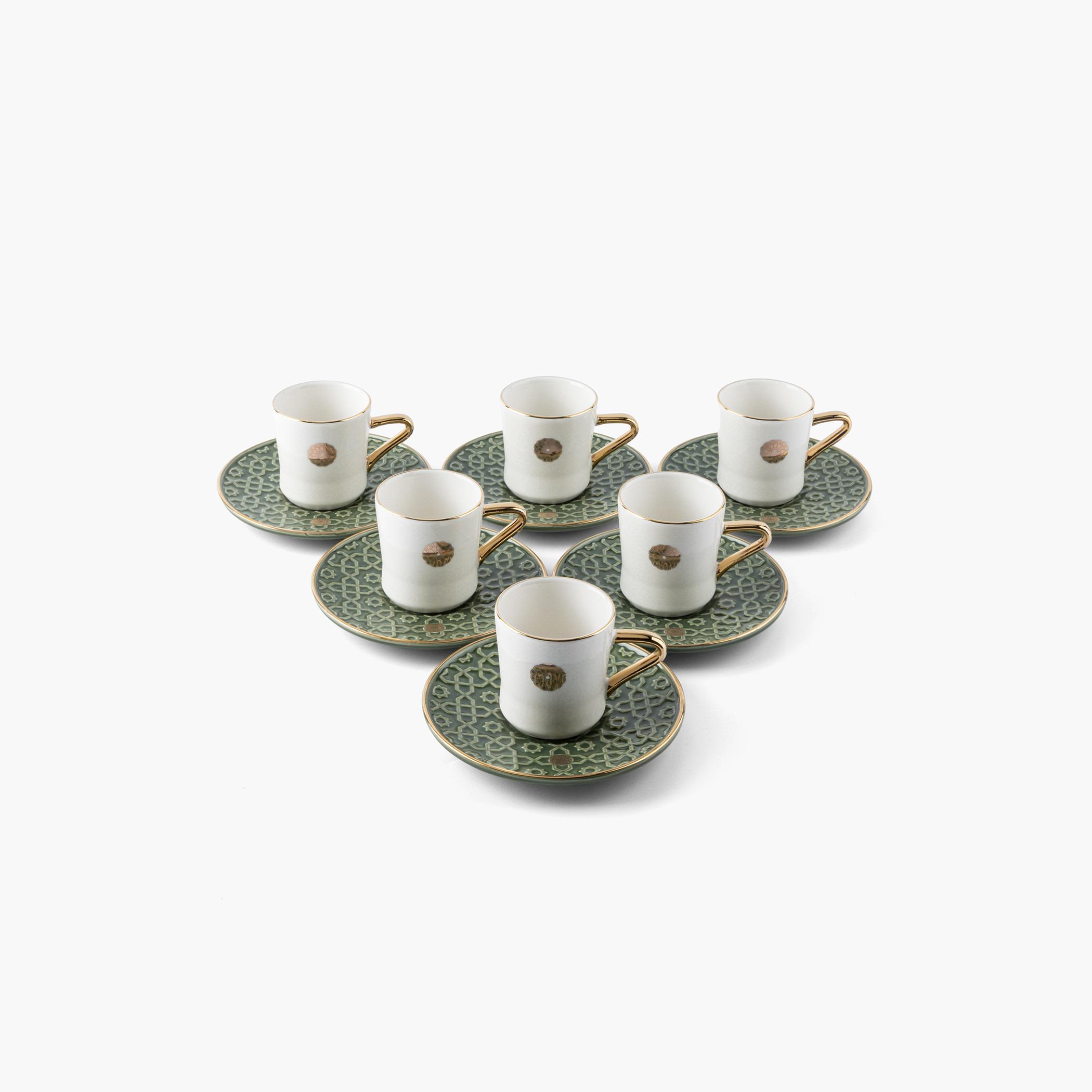 Rosette 12-Piece Porcelain Turkish Coffee Set-household-dining-teaandcoffee-teaandcoffeesets-image-1