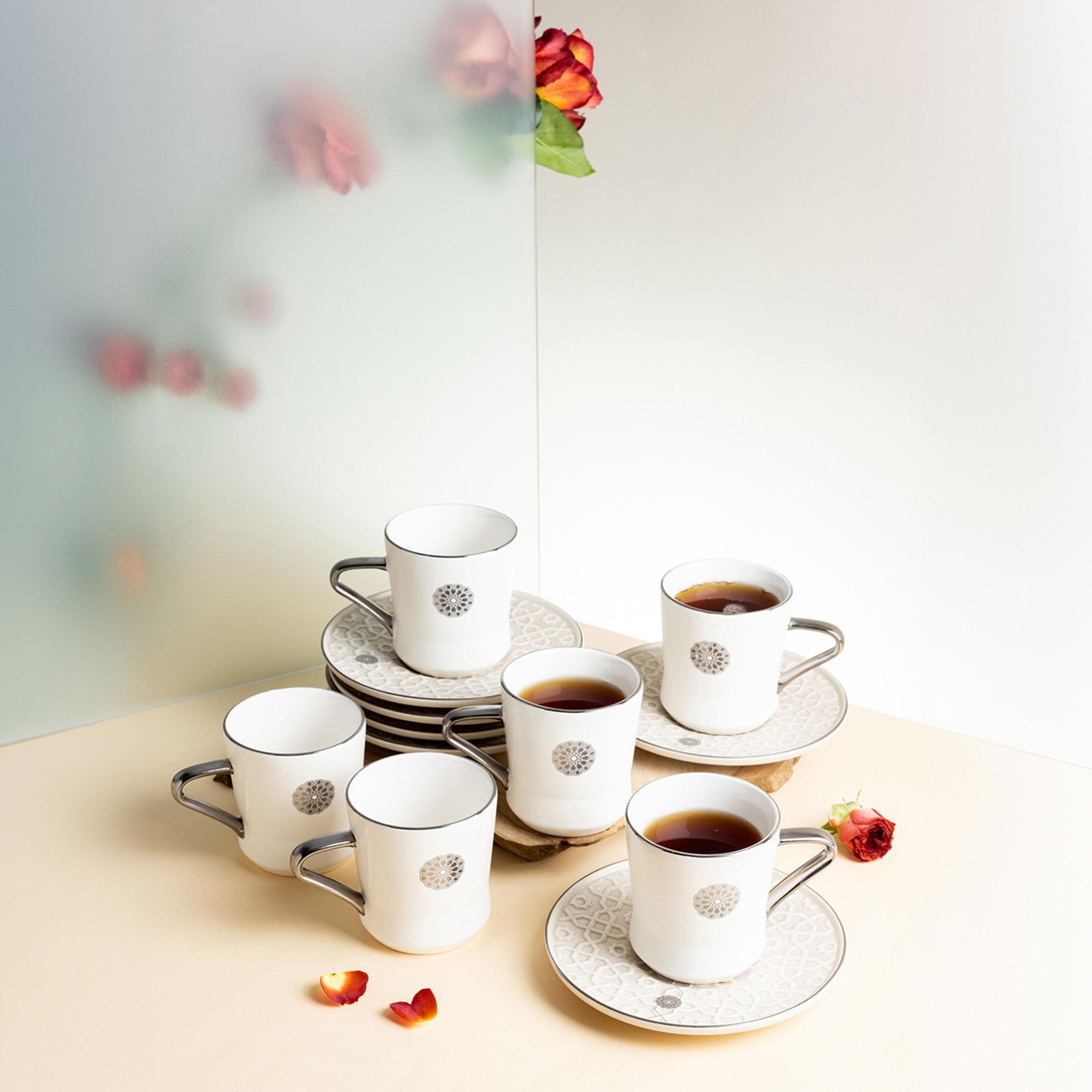 طقم شاي  بورسلان 12 قطعة روزيت من أوتانتيك-household-dining-teaandcoffee-teaandcoffeesets-image-4