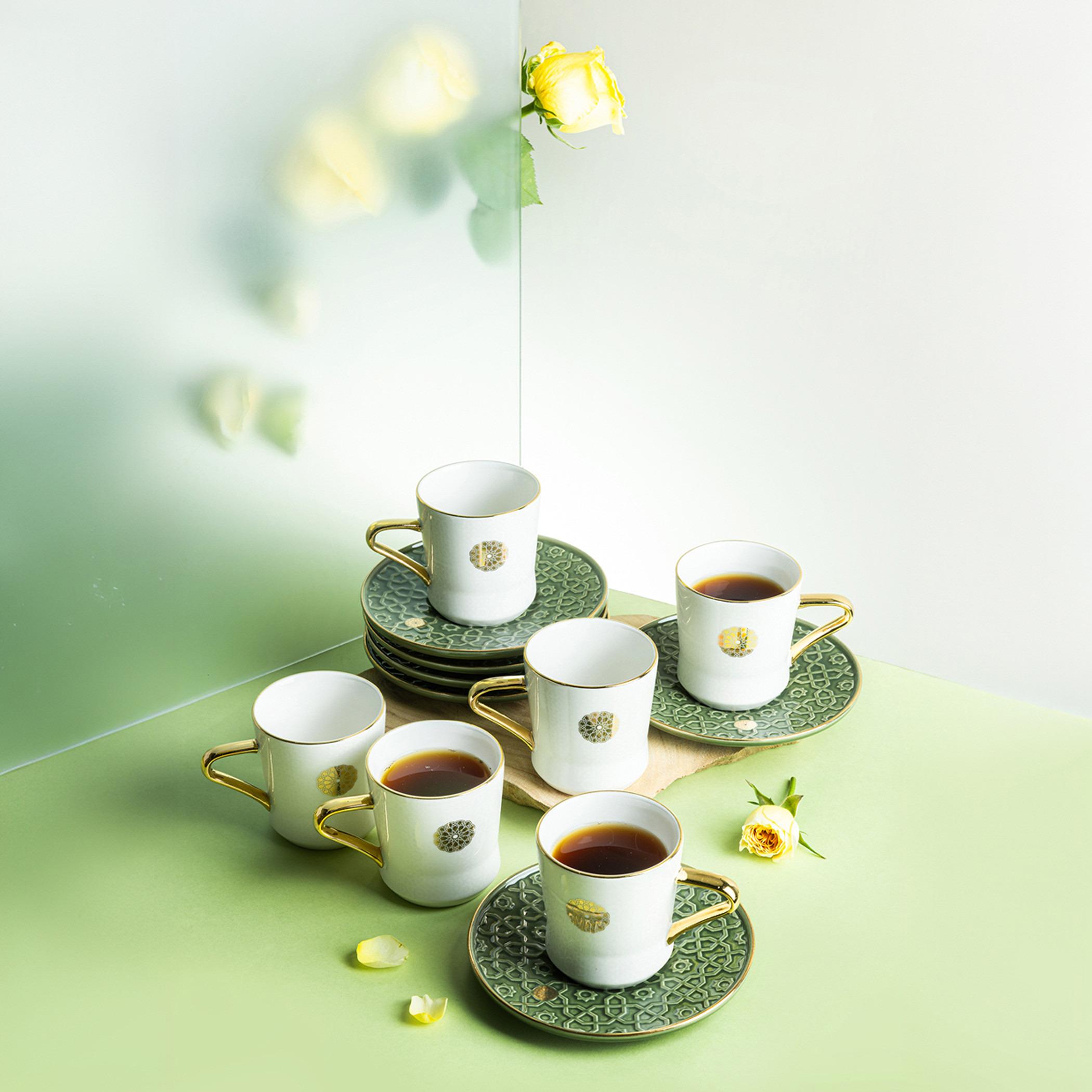 Rosette 12-Piece Porcelain Tea Set-household-dining-teaandcoffee-teaandcoffeesets-image-1