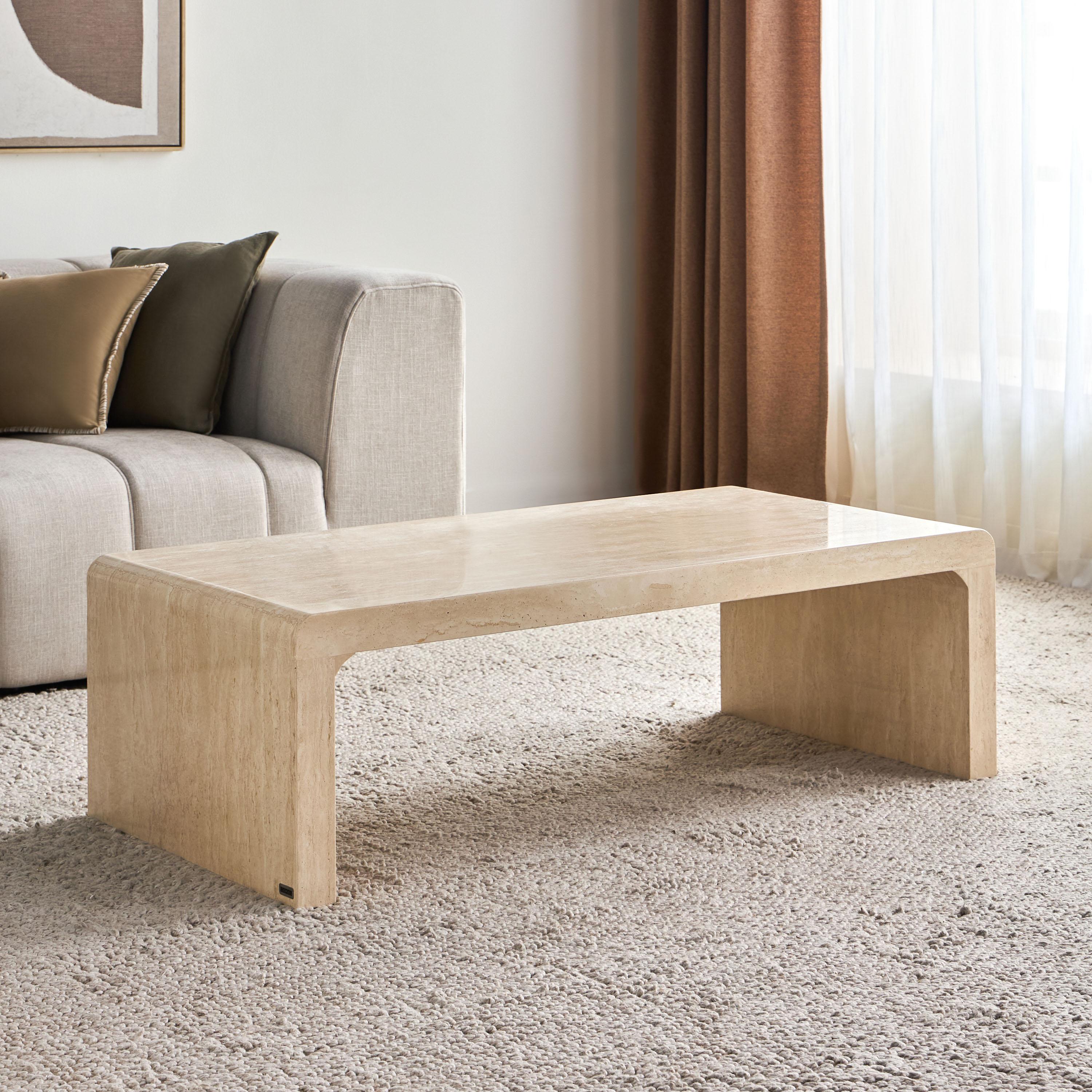 Grace Travertine Top Coffee Table