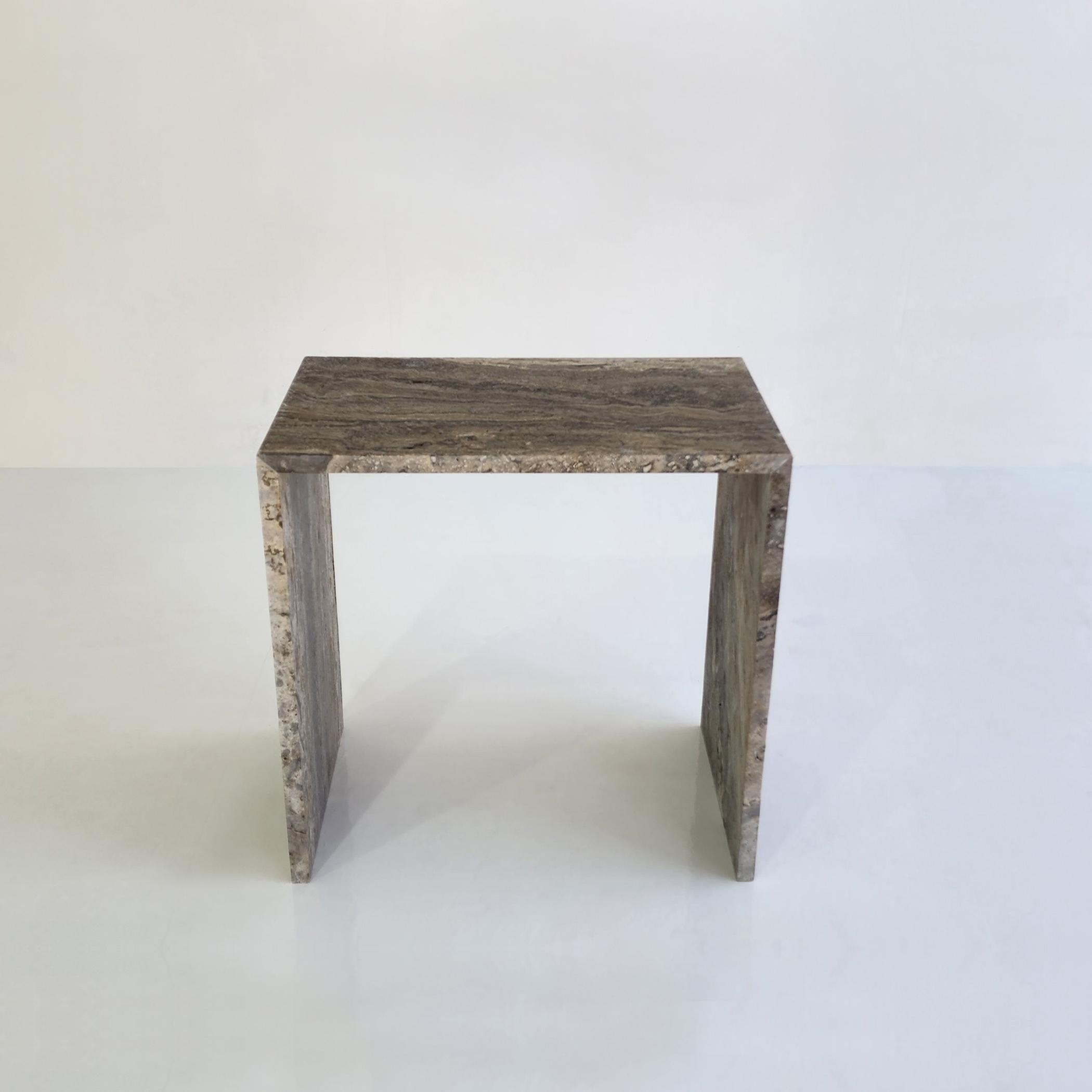 Lamac Una Travertine Side Table
