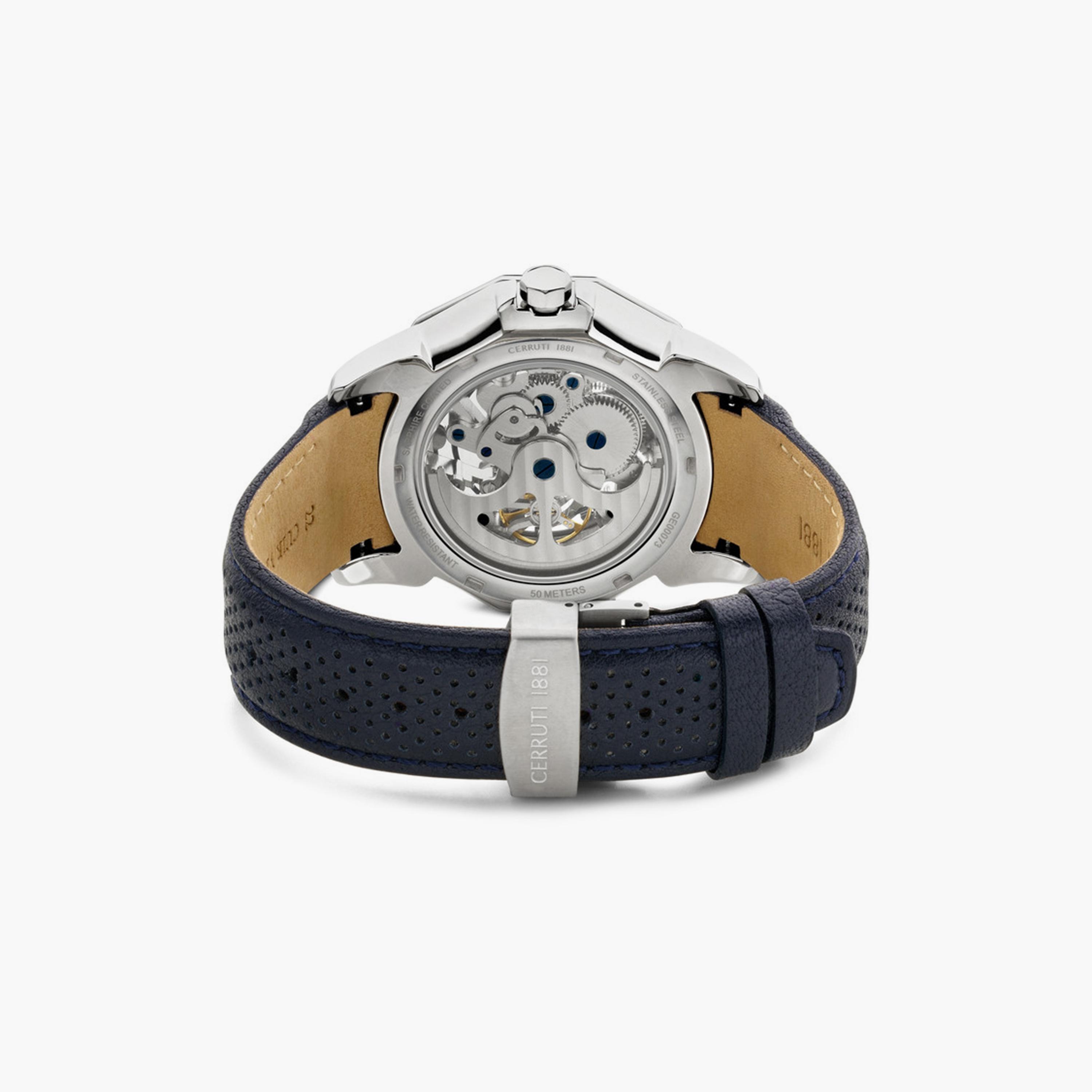 Cerruti 1881 Men's 44 MM Blue Automatic Leather Watch | CIWGE0007302-men-watchesandjewellery-watches-image-3
