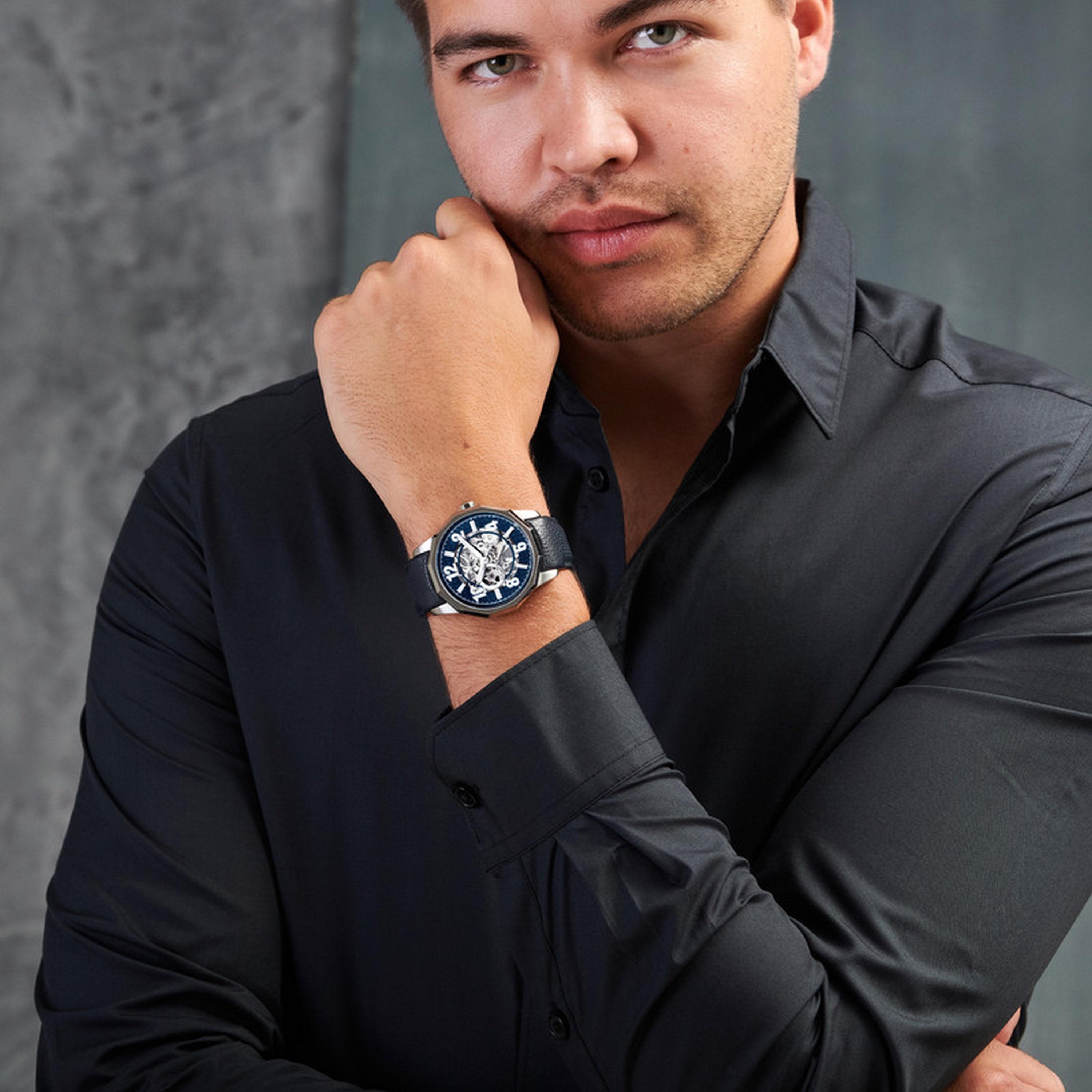 Cerruti 1881 Men's 44 MM Blue Automatic Leather Watch | CIWGE0007302-men-watchesandjewellery-watches-image-4