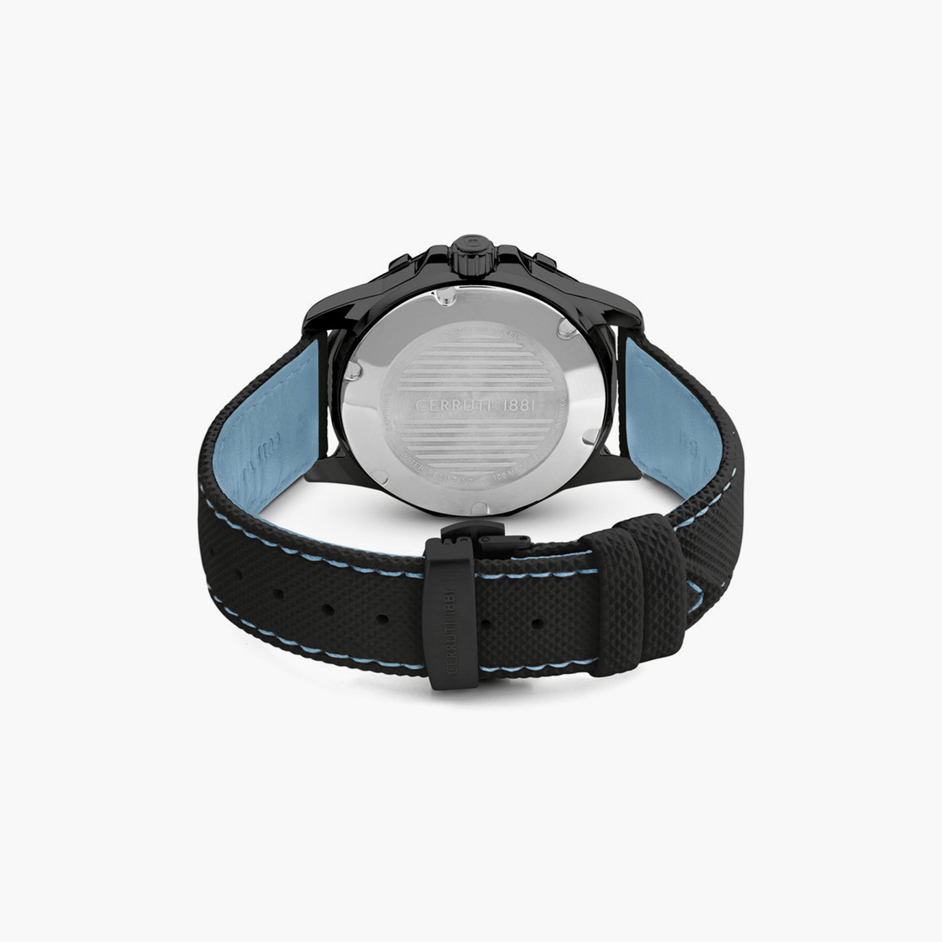 Cerruti 1881 Men's 44 MM Black Analog Nylon & Leather Watch | CIWGN0007501-men-watchesandjewellery-watches-image-3