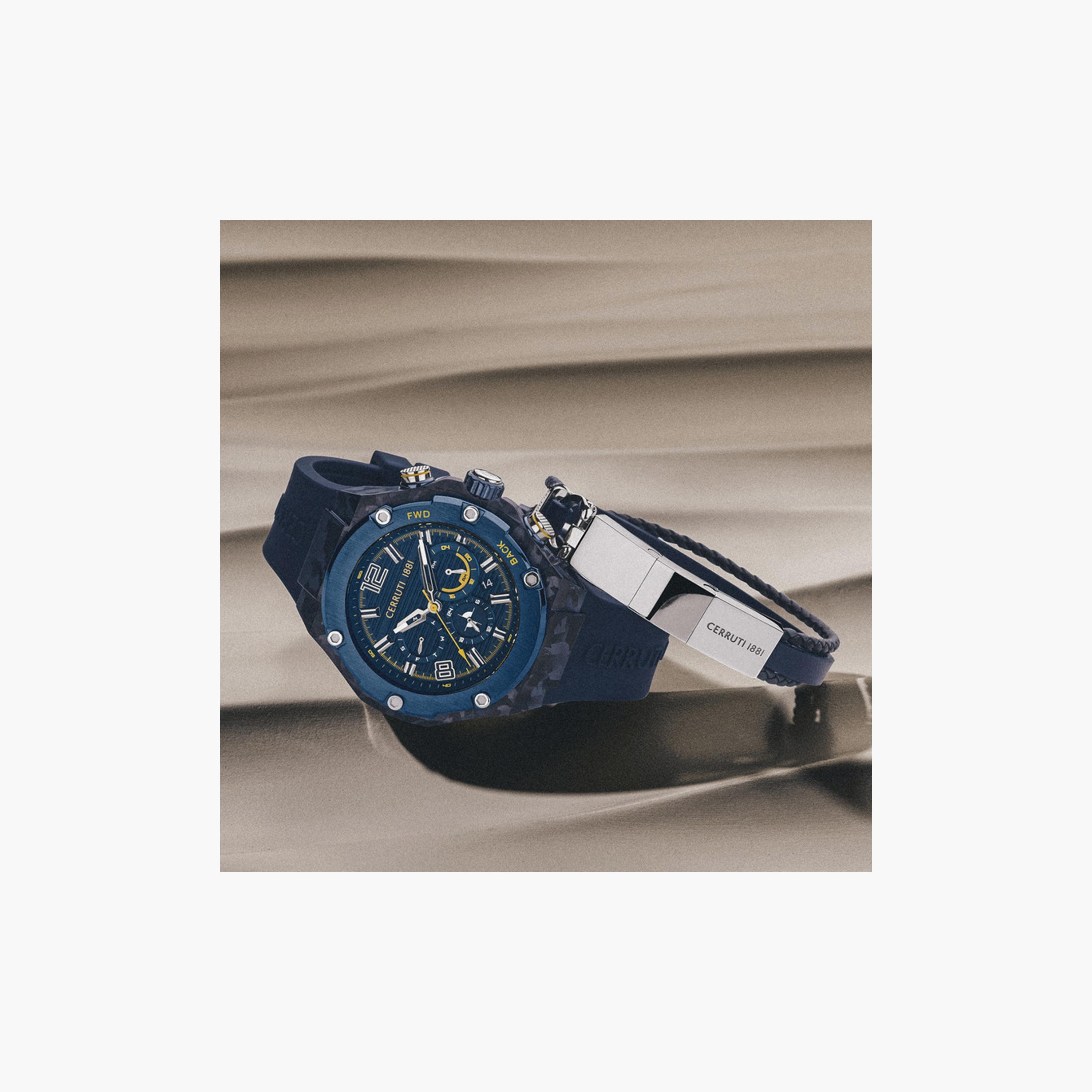 ساعة شيروتي 1881 للرجال 43 ملم بلون أزرق ذات كرونوغراف من السيليكون | CIWGQ2113802-men-watchesandjewellery-watches-image-4