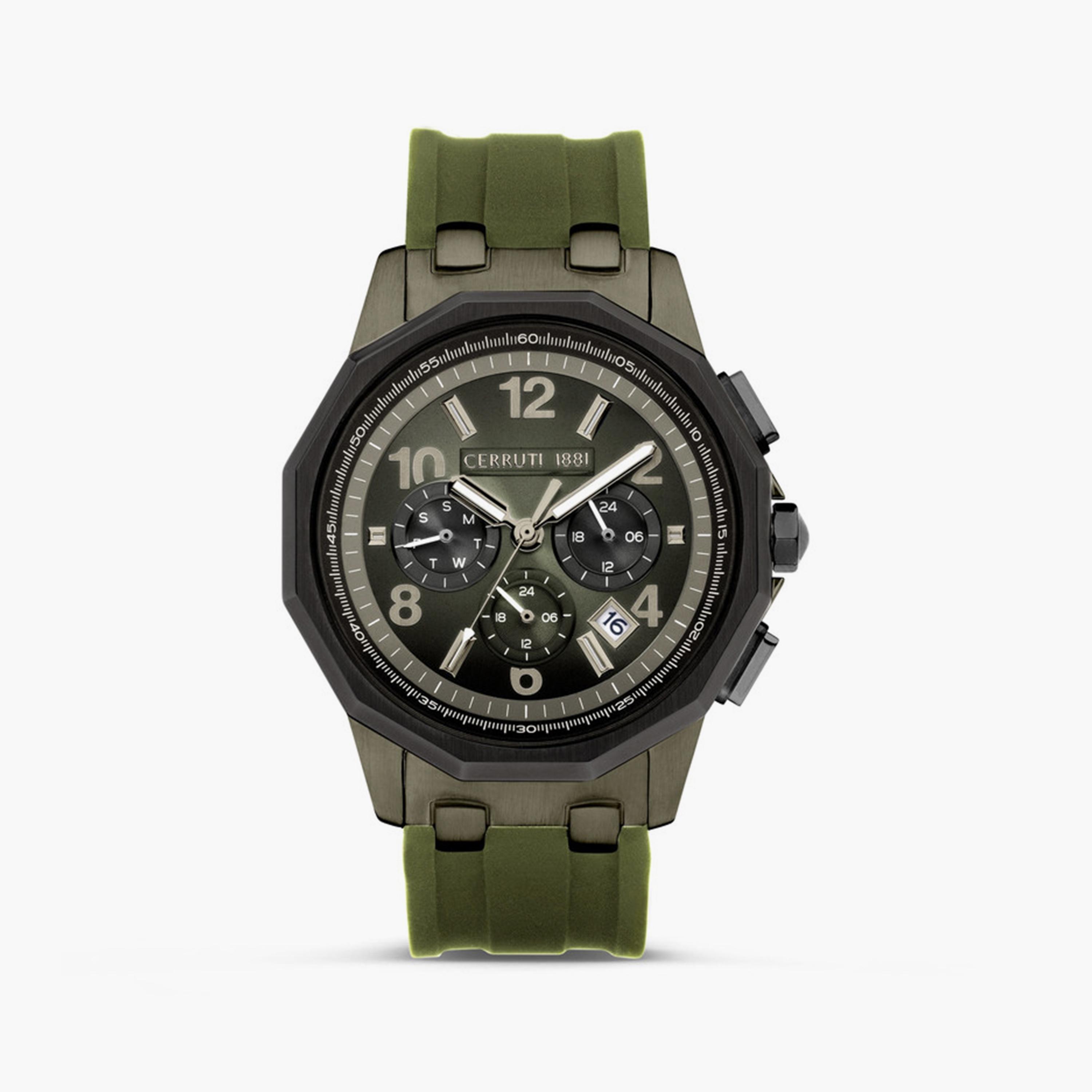 ساعة شيروتي 1881 للرجال 44 ملم بلون اخضر ذات كرونوغراف من السيليكون | CIWGQ2224104-men-watchesandjewellery-watches-image-1