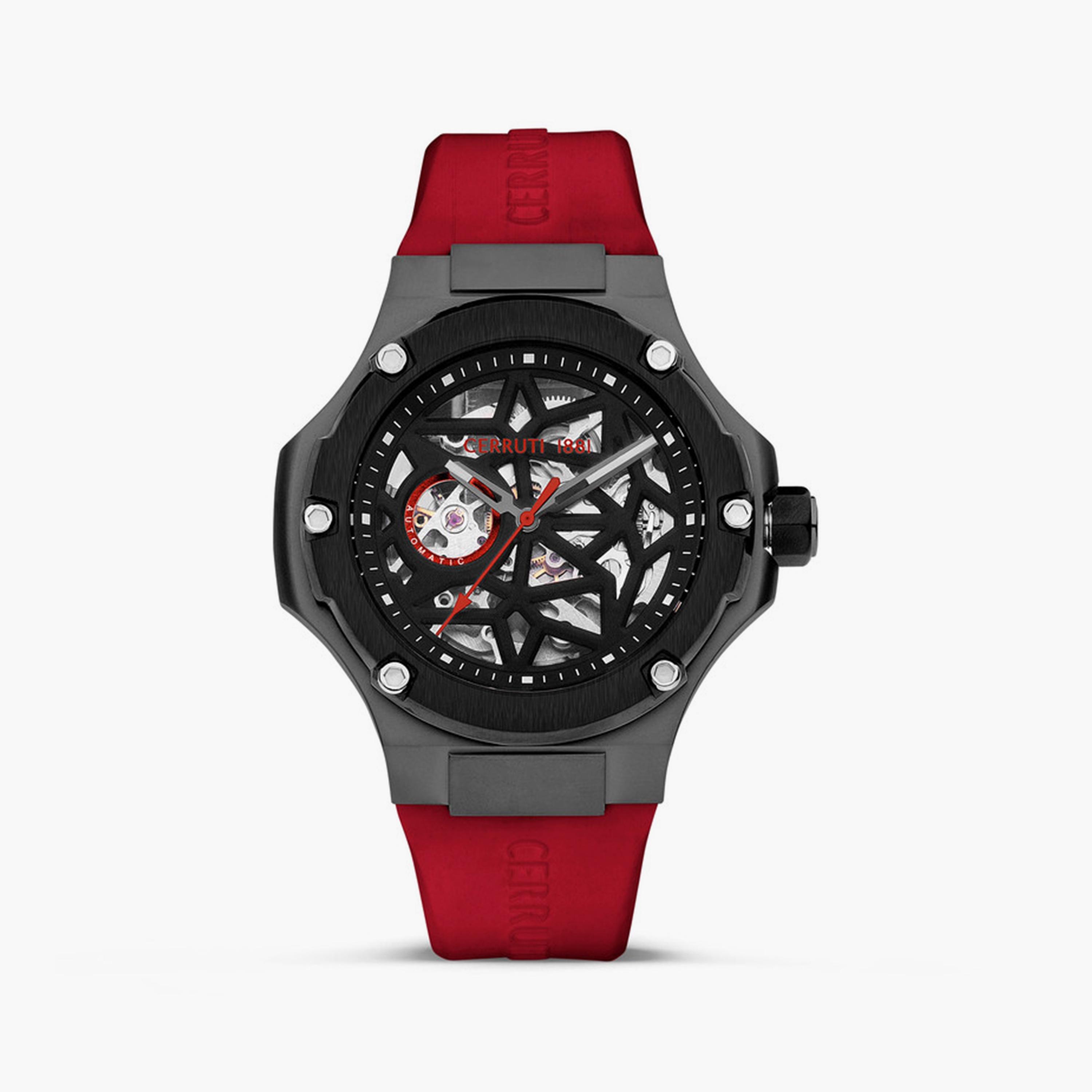 ساعة شيروتي 1881 للرجال 49 ملم أوتوماتيكية باللون الأحمر من السيليكون | CIWGR0007103-men-watchesandjewellery-watches-image-1