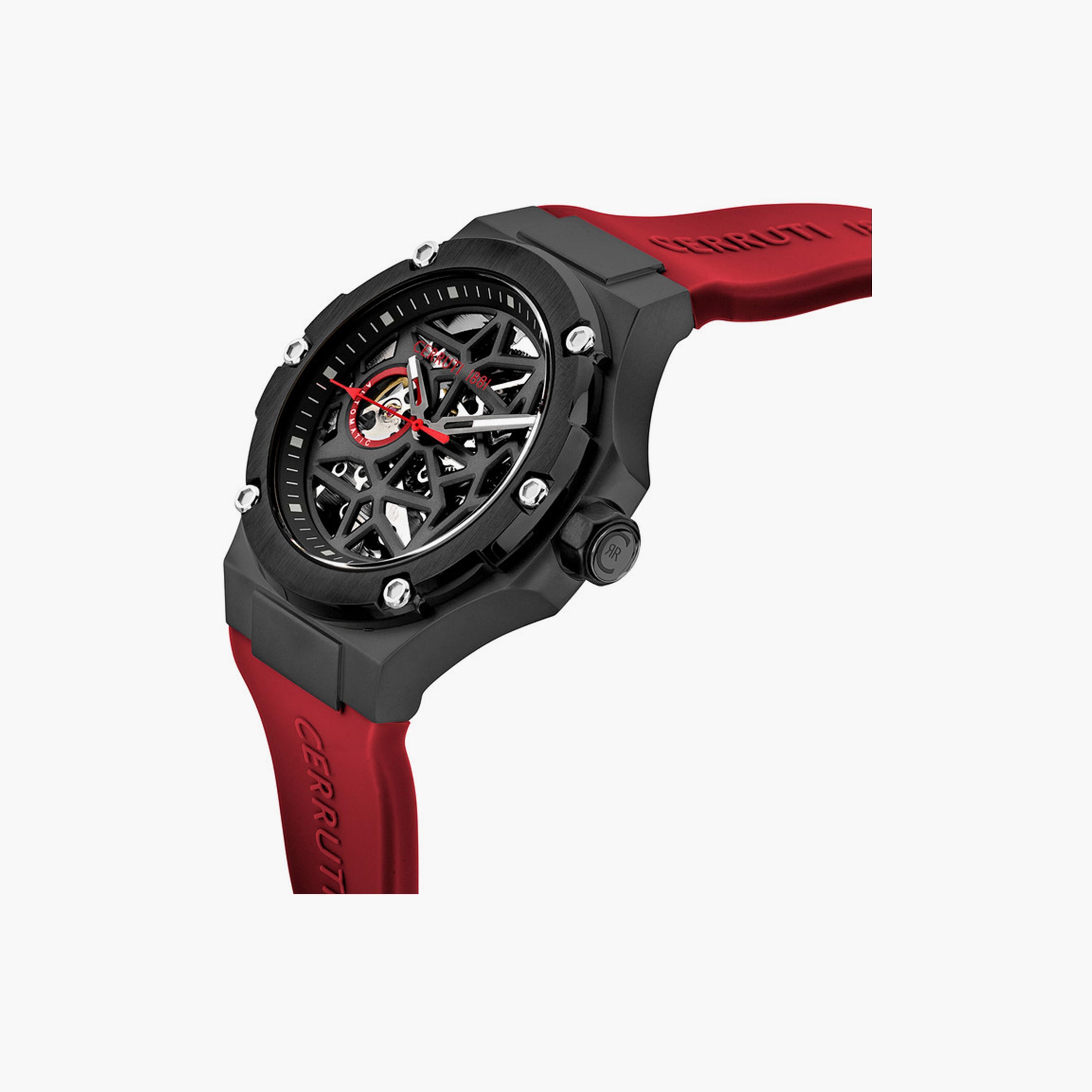 ساعة شيروتي 1881 للرجال 49 ملم أوتوماتيكية باللون الأحمر من السيليكون | CIWGR0007103-men-watchesandjewellery-watches-image-2