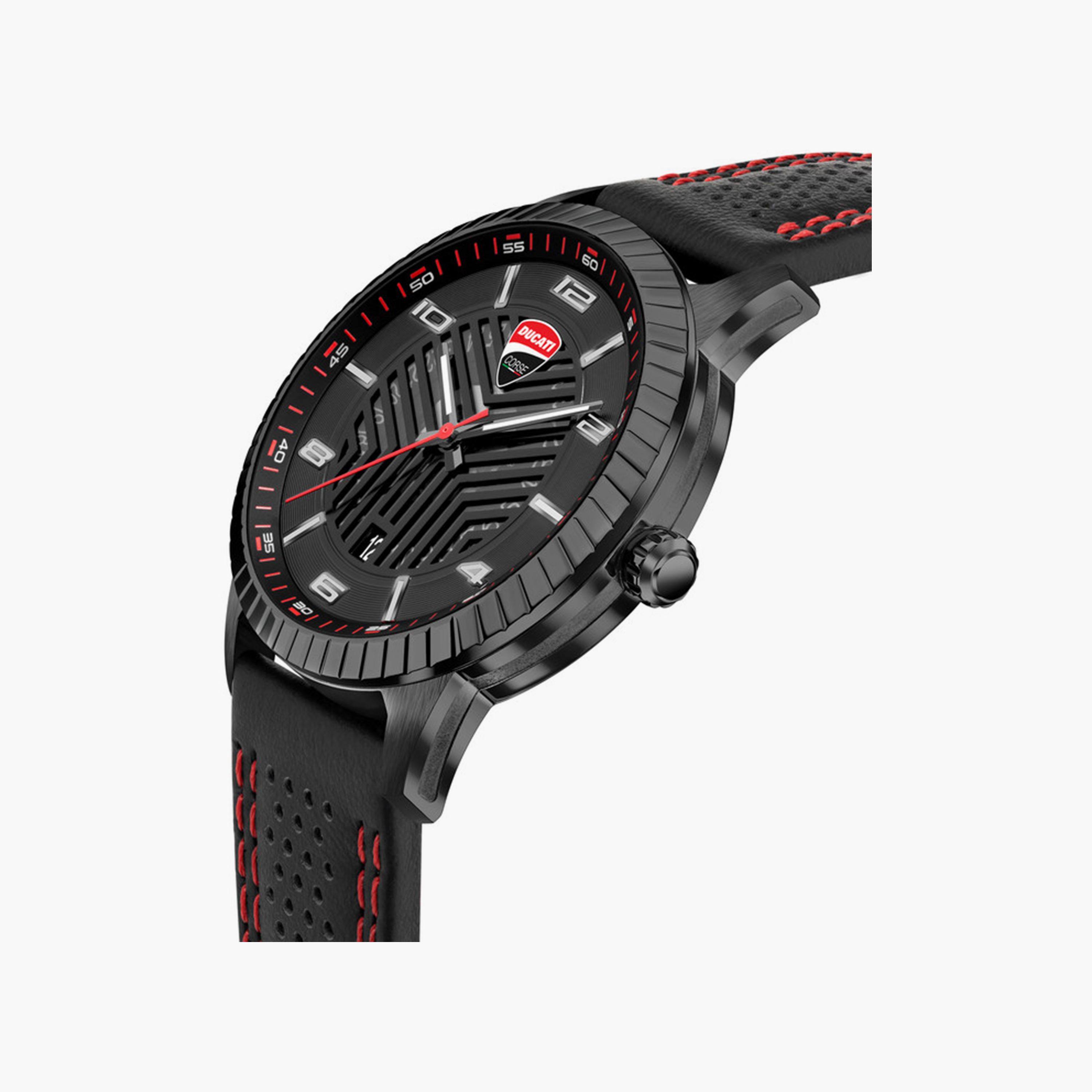 ساعة دوكاتي كورس للرجال 44 ملم ذات أنالوج من الجلد بلون اسود | DTWGB0000403-men-watchesandjewellery-watches-image-2