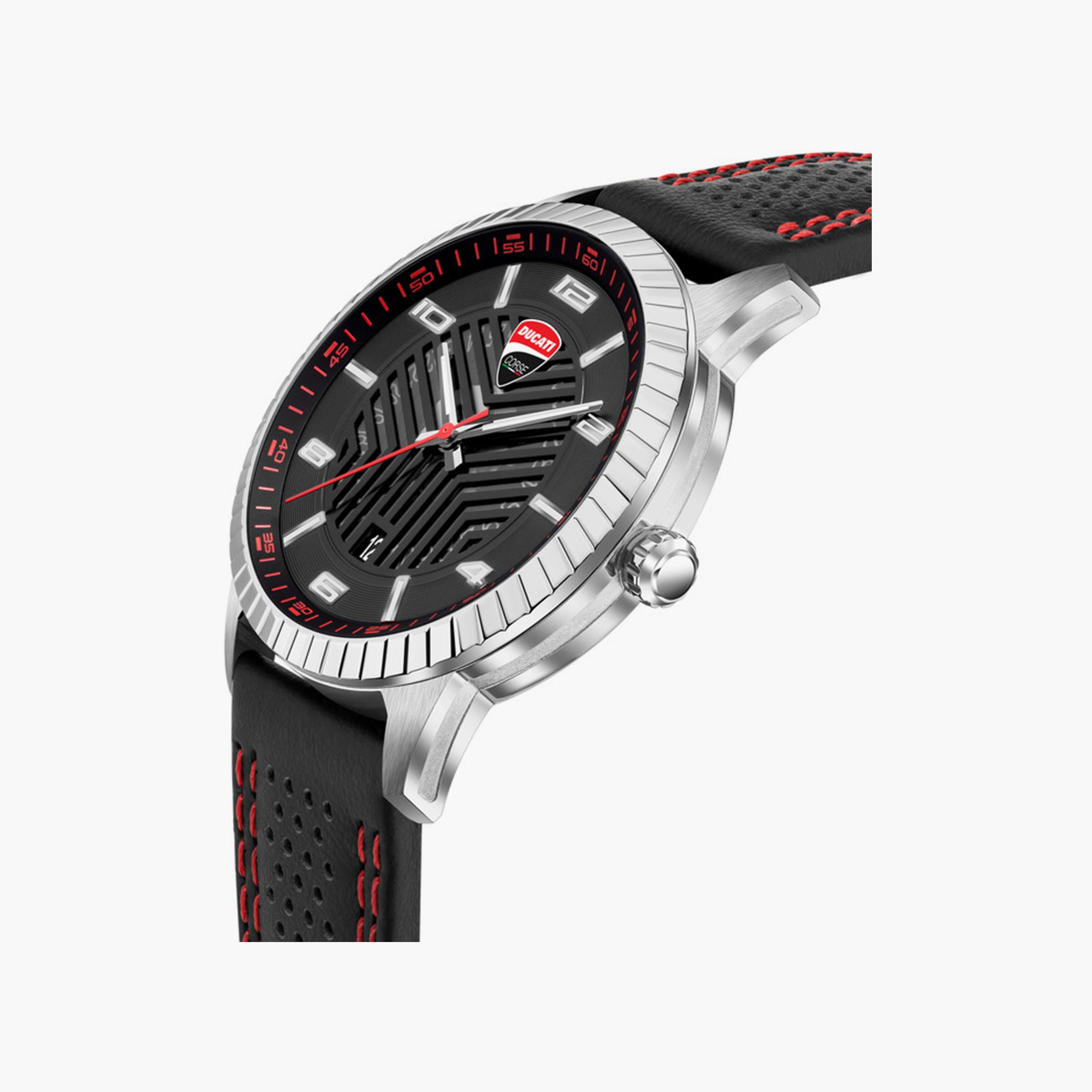 ساعة دوكاتي كورس للرجال 44 ملم ذات أنالوج من الجلد بلون اسود | DTWGB0000405-men-watchesandjewellery-watches-image-2