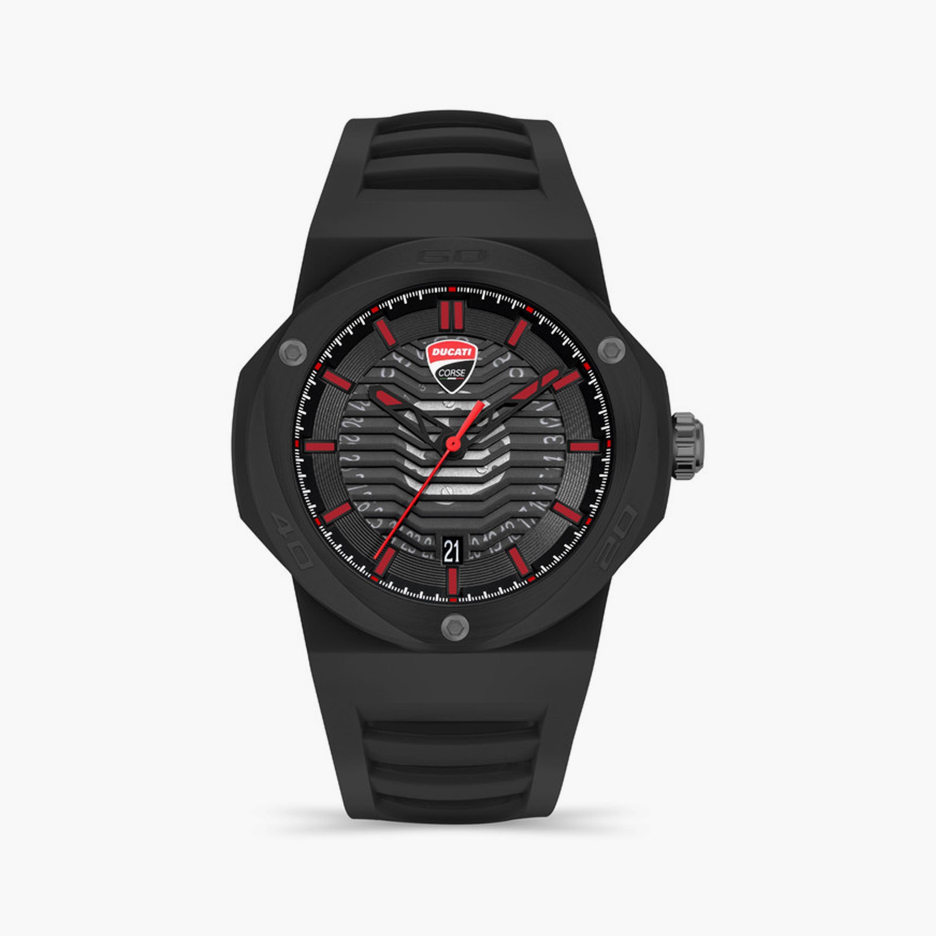 ساعة دوكاتي كورس للرجال 42 ملم ذات أنالوج من السيليكون بلون اسود | DTWGN0000506-men-watchesandjewellery-watches-image-1