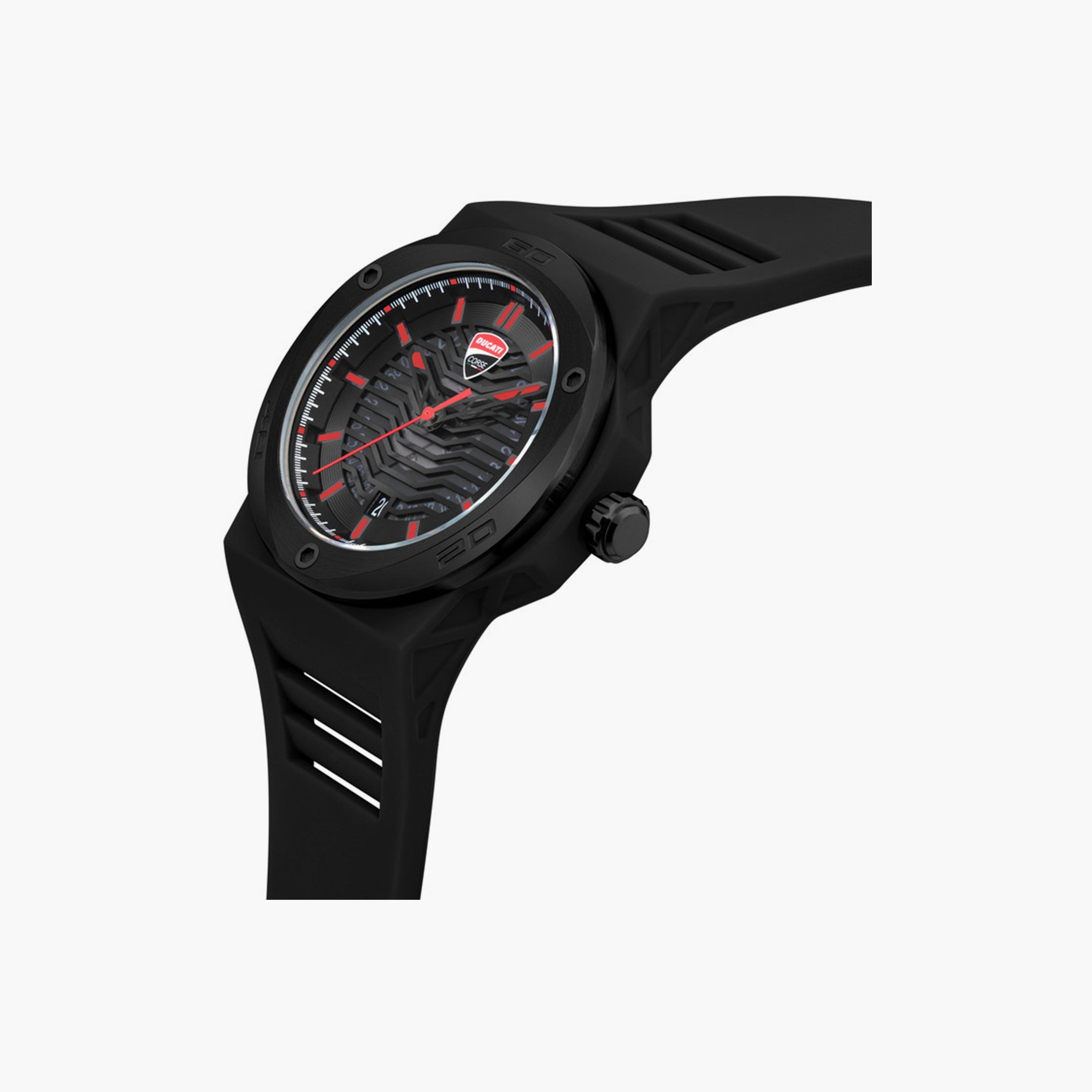 ساعة دوكاتي كورس للرجال 42 ملم ذات أنالوج من السيليكون بلون اسود | DTWGN0000506-men-watchesandjewellery-watches-image-2