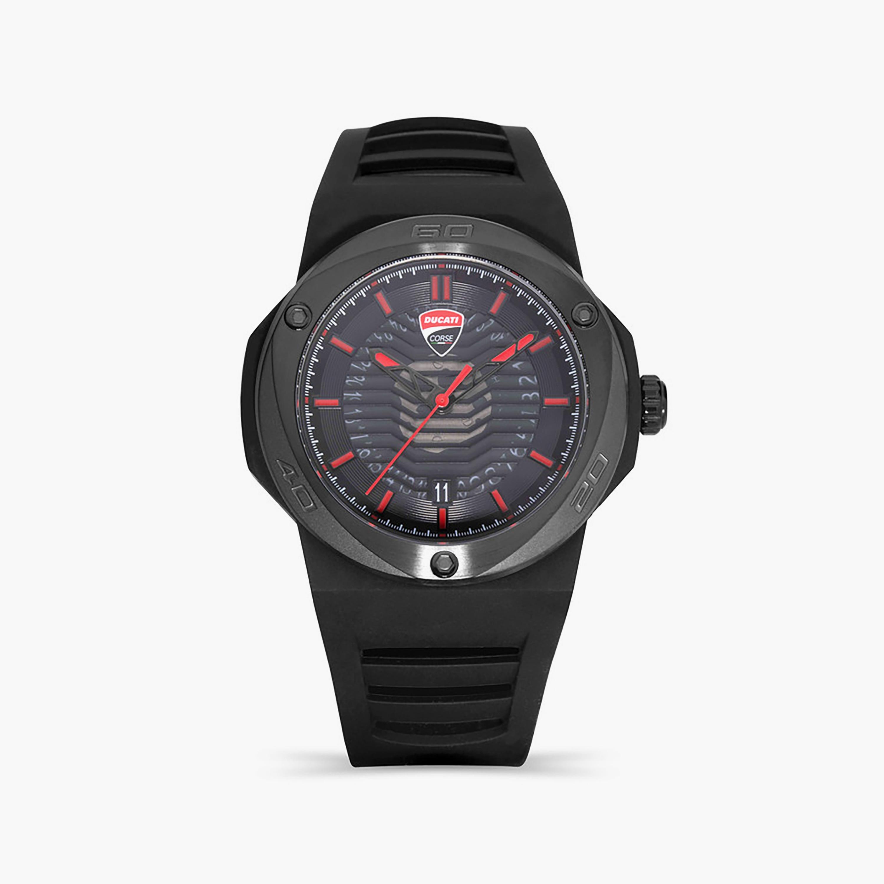 ساعة دوكاتي كورس للرجال 42 ملم ذات أنالوج من السيليكون بلون اسود | DTWGN0000506-men-watchesandjewellery-watches-image-3