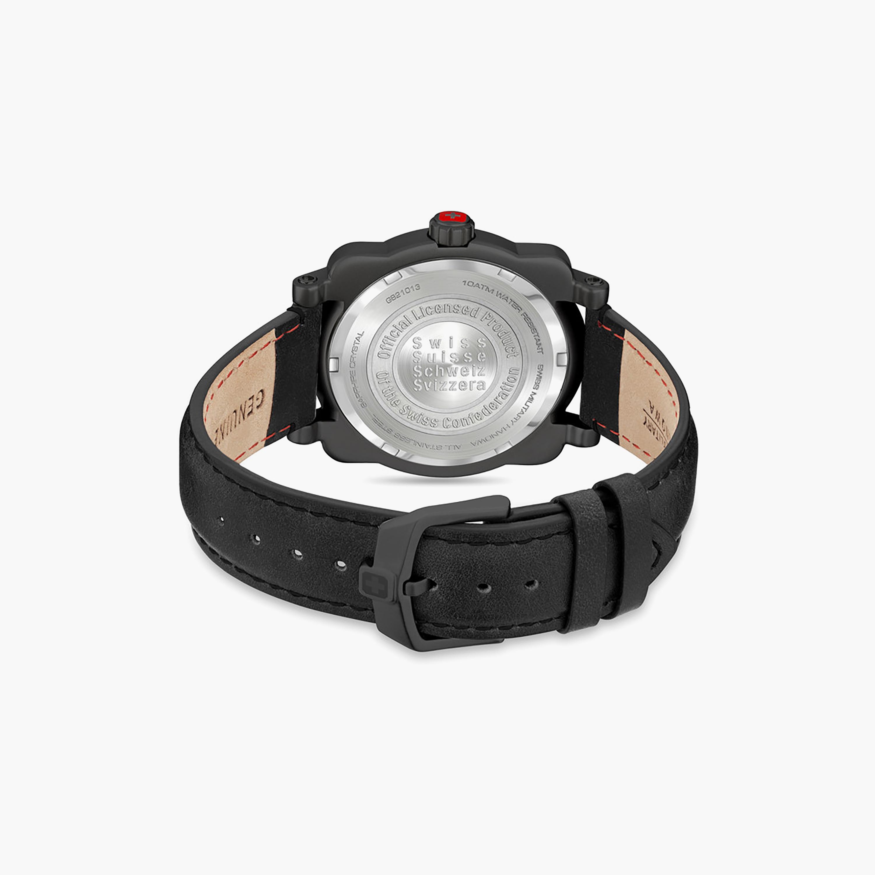 ساعة سويس ميليتاري هانوا للرجال 43 ملم ذات أنالوج من الجلد بلون اسود | SMWGB2101330-men-watchesandjewellery-watches-image-3
