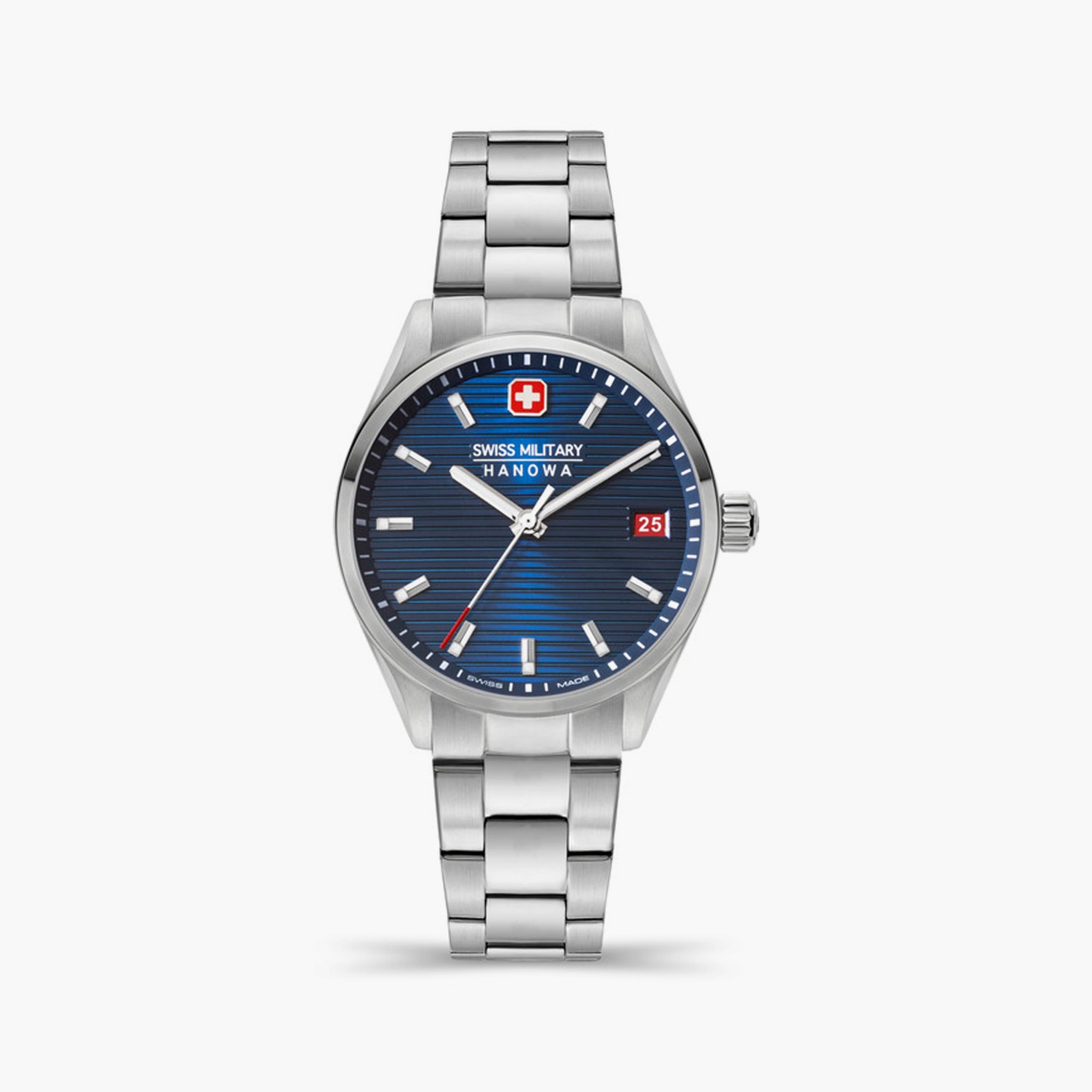 ساعة انالوج من سويس ميليتاري هانوا للنساء مع 35 مم بلون فضي من ستانلس ستيل | SMWLH2200202-women-watchesandjewellery-watches-image-1