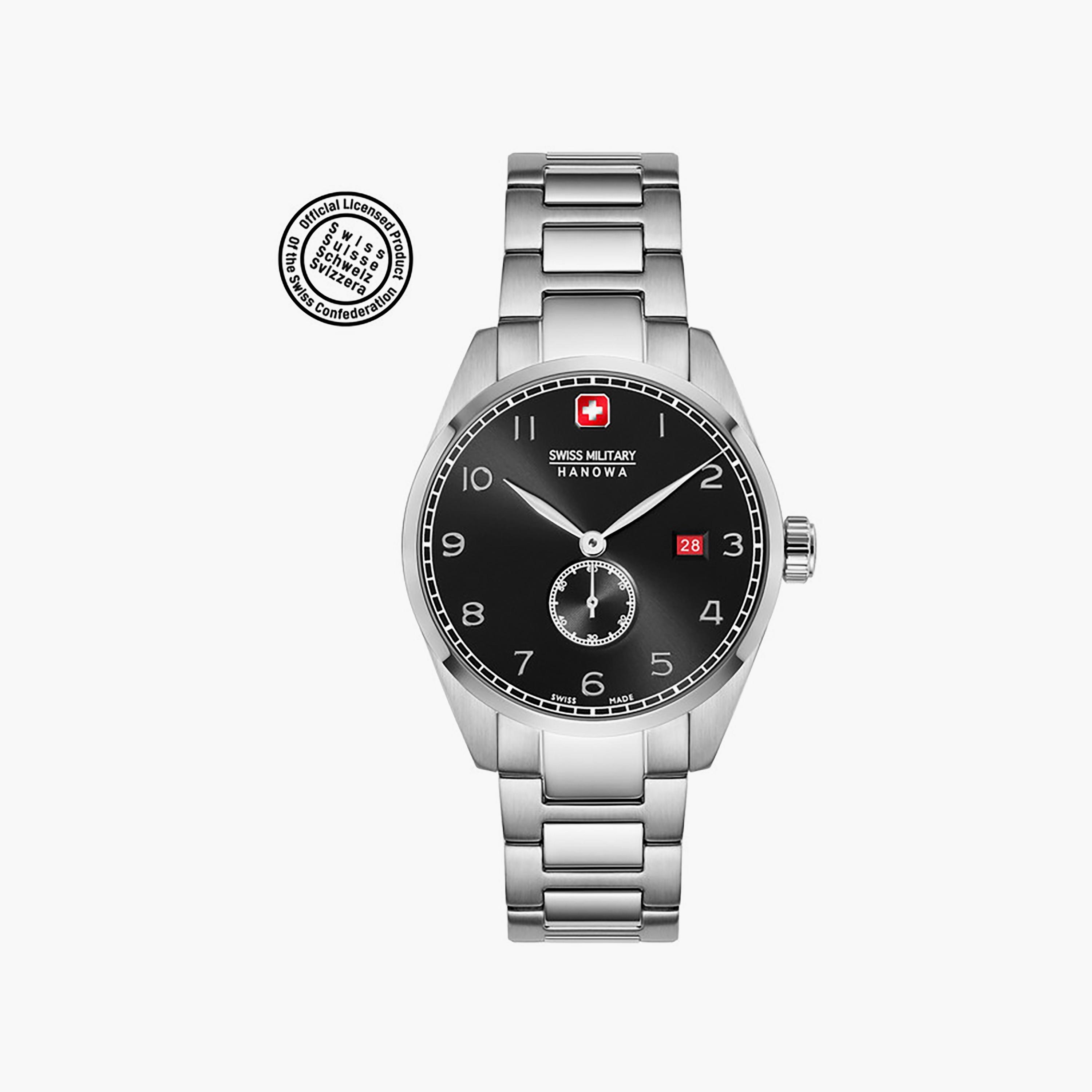 ساعة انالوج من سويس ميليتاري هانوا للرجال مع 42 مم بلون فضي من ستانلس ستيل | SMWGH0000704-men-watchesandjewellery-watches-image-1