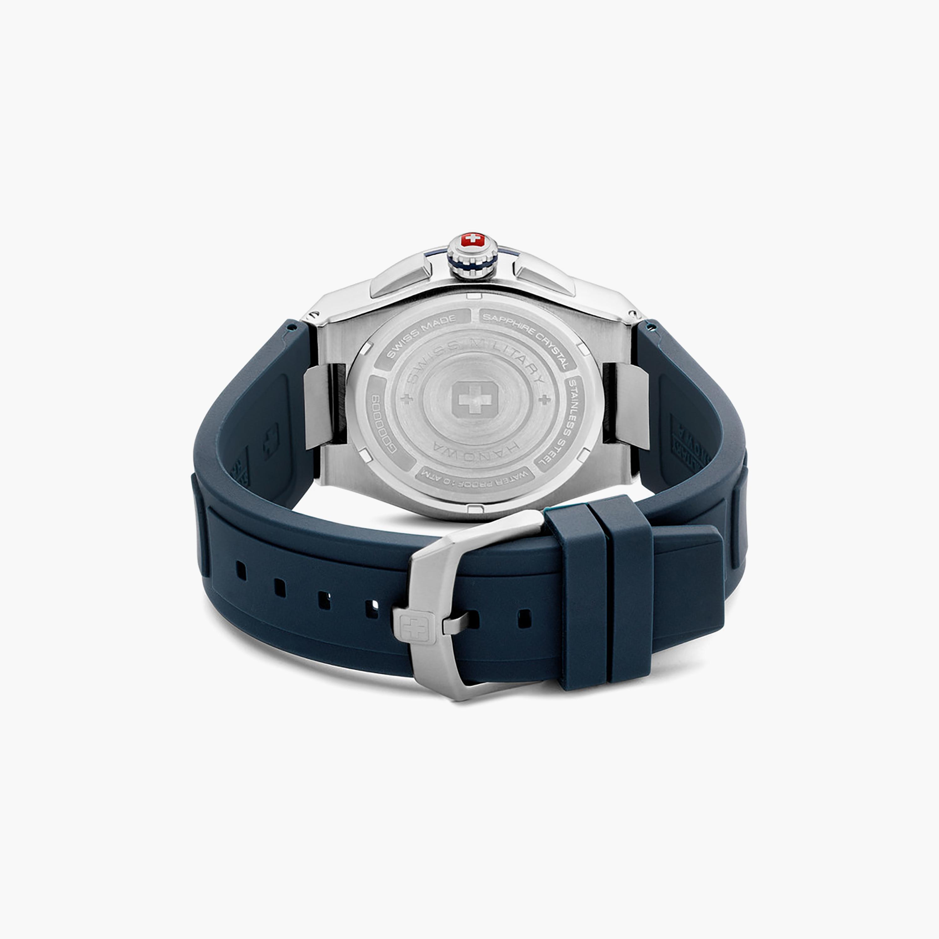 Swiss Military Hanowa Men's 43 MM Blue Chronograph Silicone Watch | SMWGO0000902-men-watchesandjewellery-watches-image-3