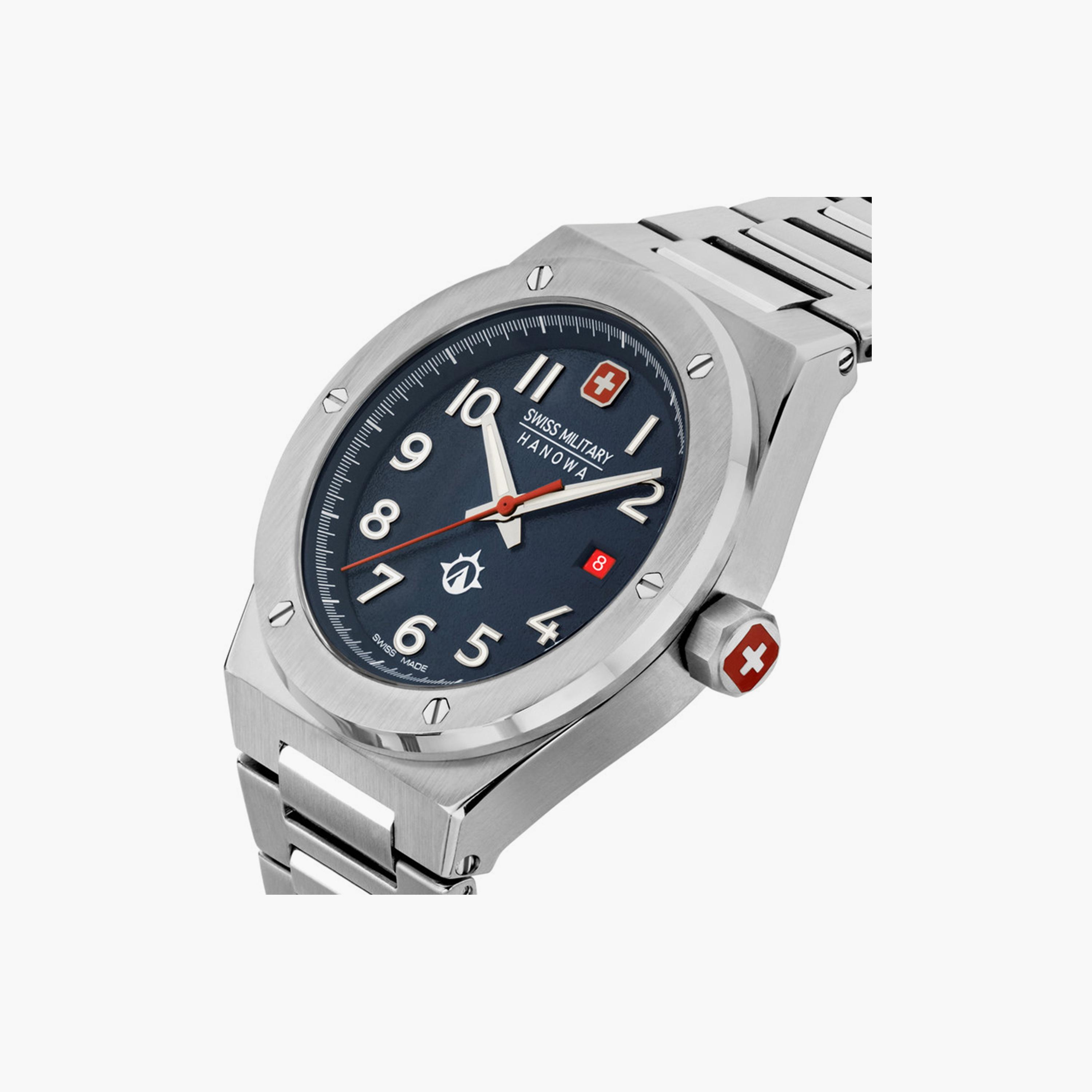 ساعة انالوج من سويس ميليتاري هانوا للرجال مع 43 مم بلون فضي من ستانلس ستيل | SMWGH2101903-men-watchesandjewellery-watches-image-4