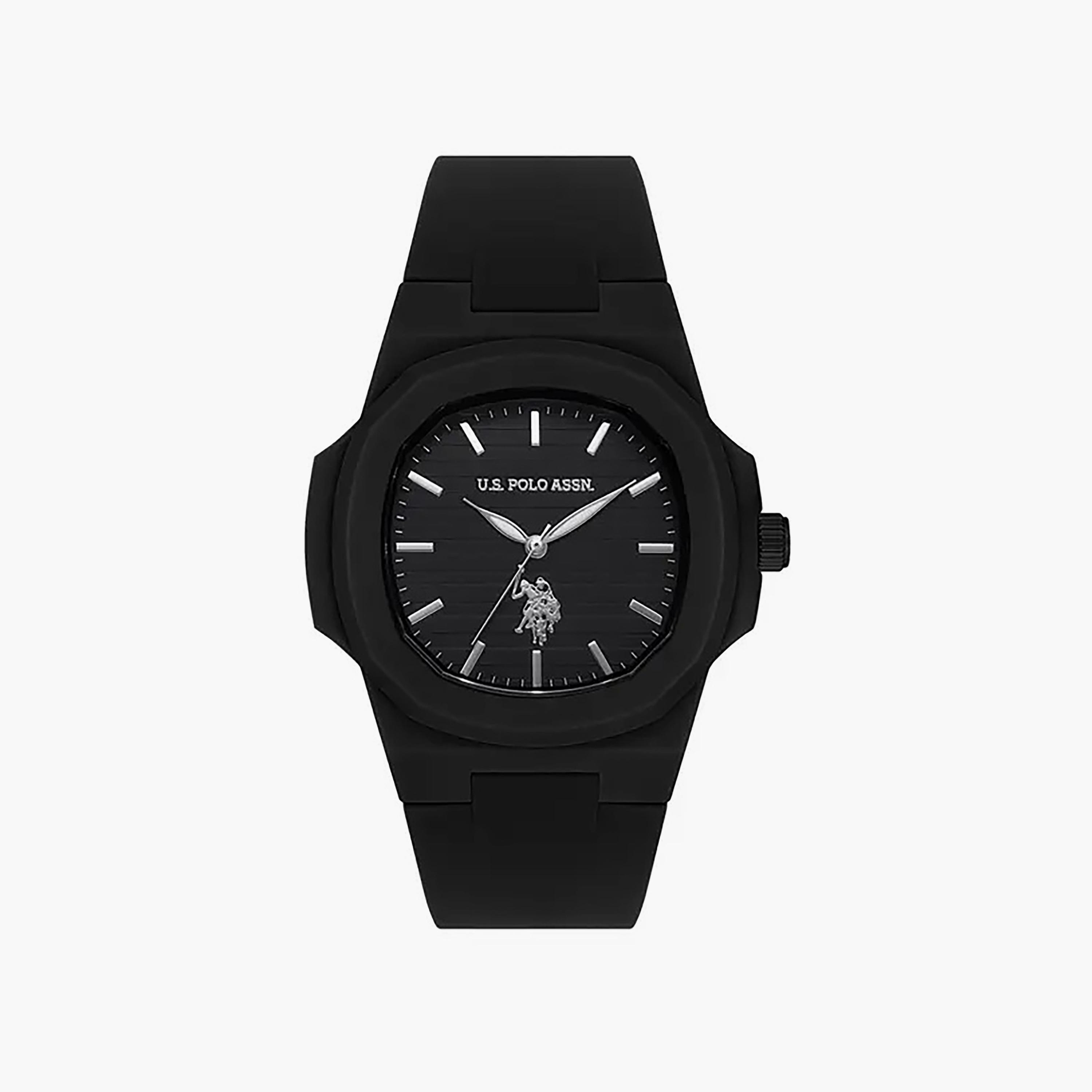 يو اس بولو اسن ساعة انالوج للرجال مع 48 مم بلون اسود مع البولي يوريثين | USPA1050-05-men-watchesandjewellery-watches-image-1
