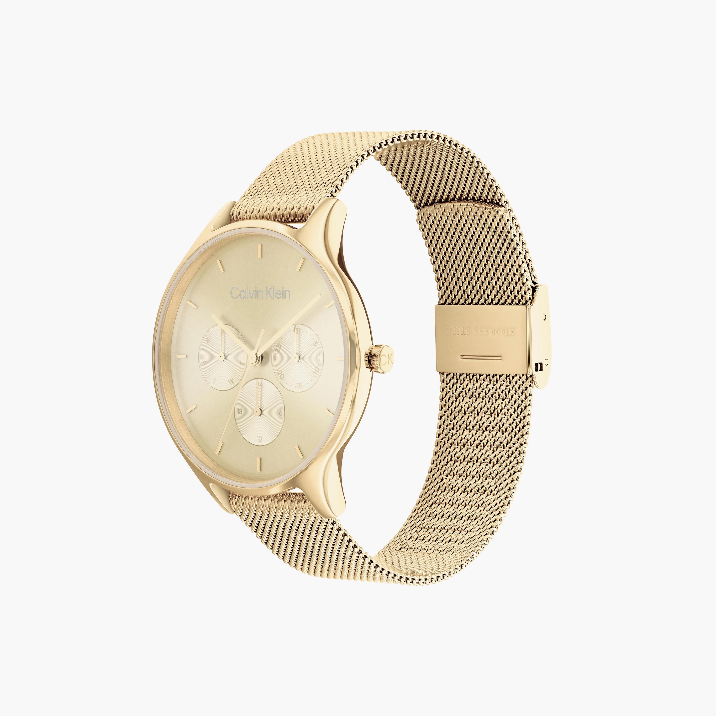 كالفن كلاين- ساعة للنساء 38 ملم من الستانلس ستيلباللون الذهبي الكرونوغراف | 25200103-women-watchesandjewellery-watches-image-2