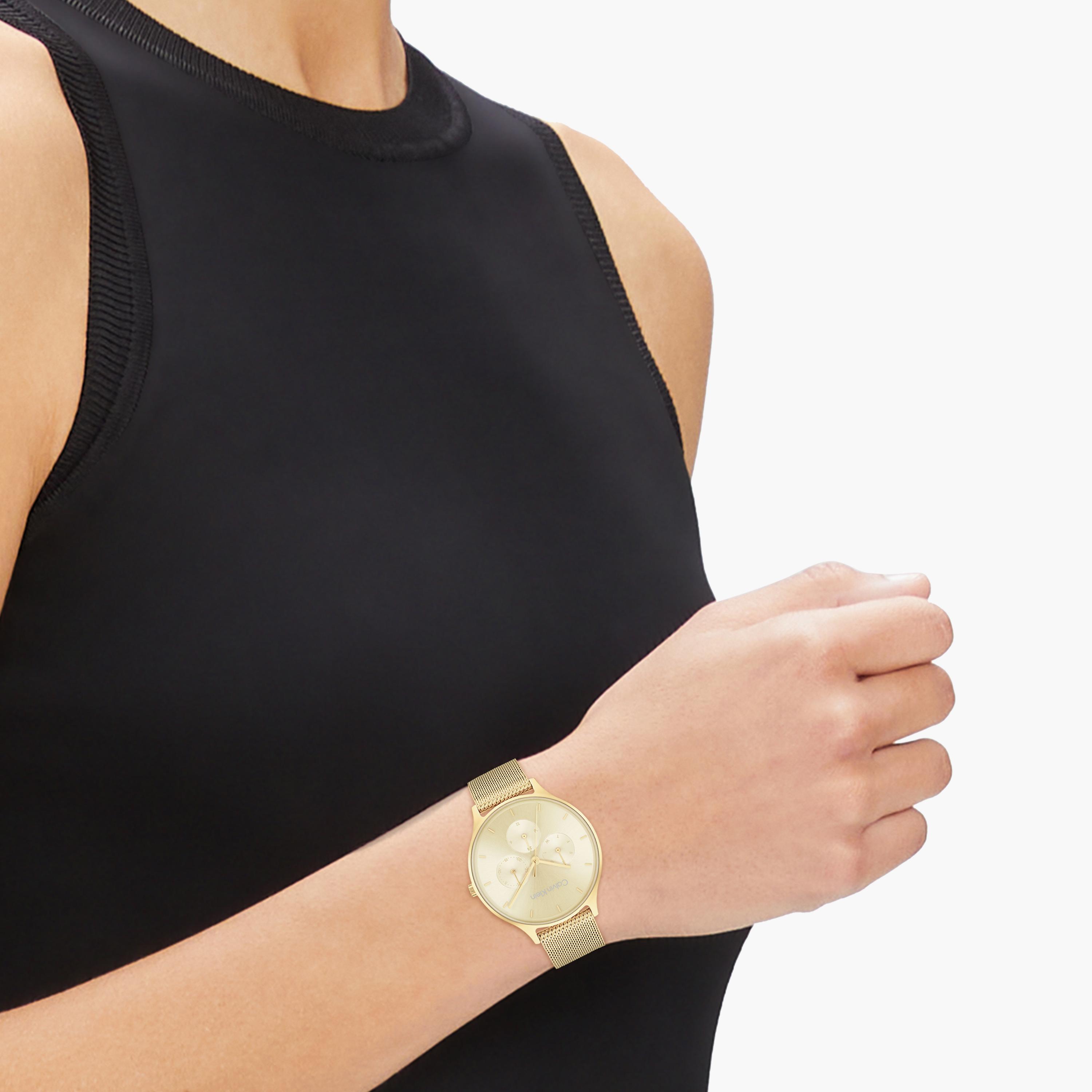 كالفن كلاين- ساعة للنساء 38 ملم من الستانلس ستيلباللون الذهبي الكرونوغراف | 25200103-women-watchesandjewellery-watches-image-4