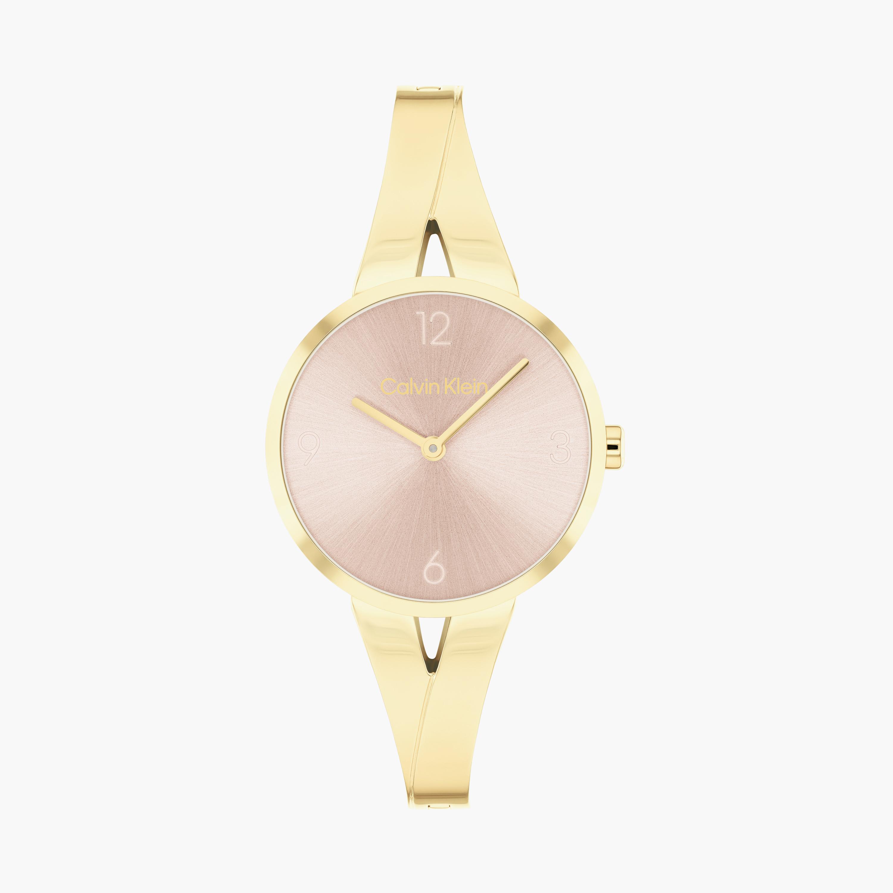 كالفن كلاين- ساعة للنساء 30 ملم تناظرية ذهبي من الستانلس ستيل| 25100027-women-watchesandjewellery-watches-image-1