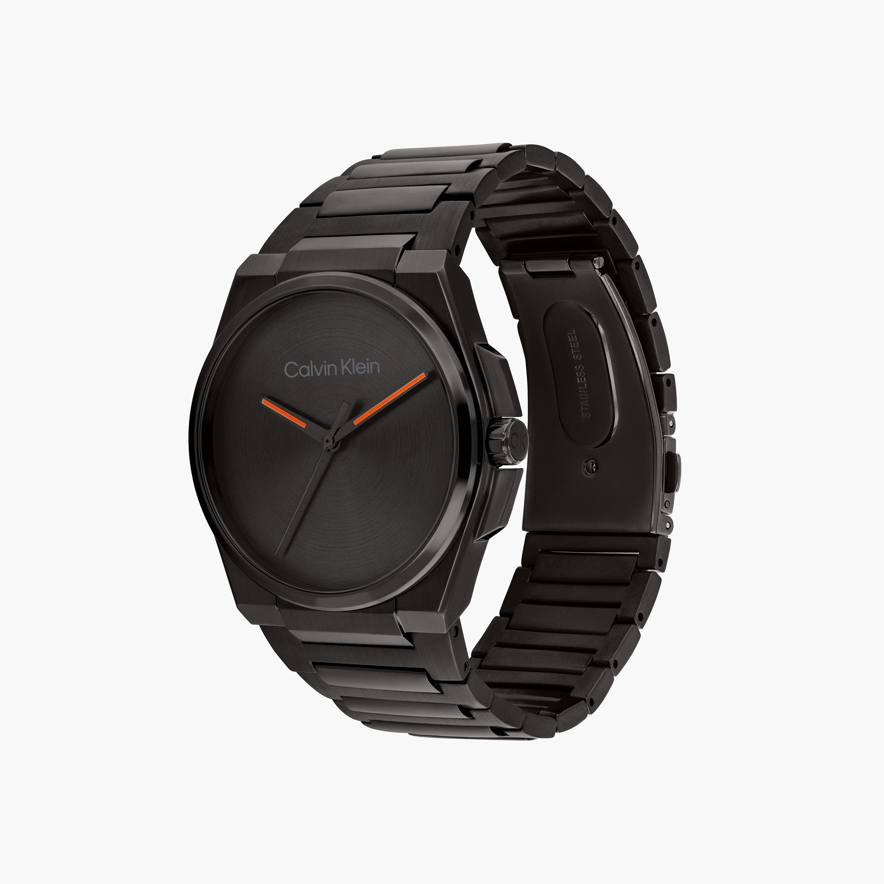 كالفن كلاين- ساعة للرجال 41 ملم تناظرية من الستانلس ستيل باللون الأسود | 25200455-men-watchesandjewellery-watches-image-2