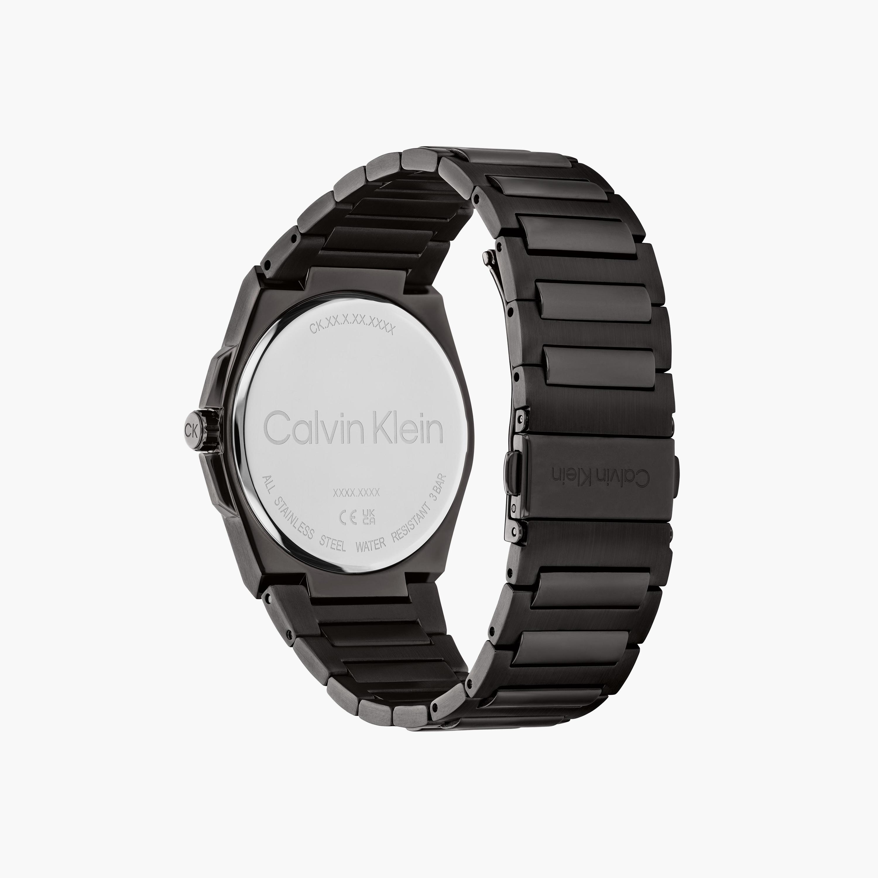 كالفن كلاين- ساعة للرجال 41 ملم تناظرية من الستانلس ستيل باللون الأسود | 25200455-men-watchesandjewellery-watches-image-3