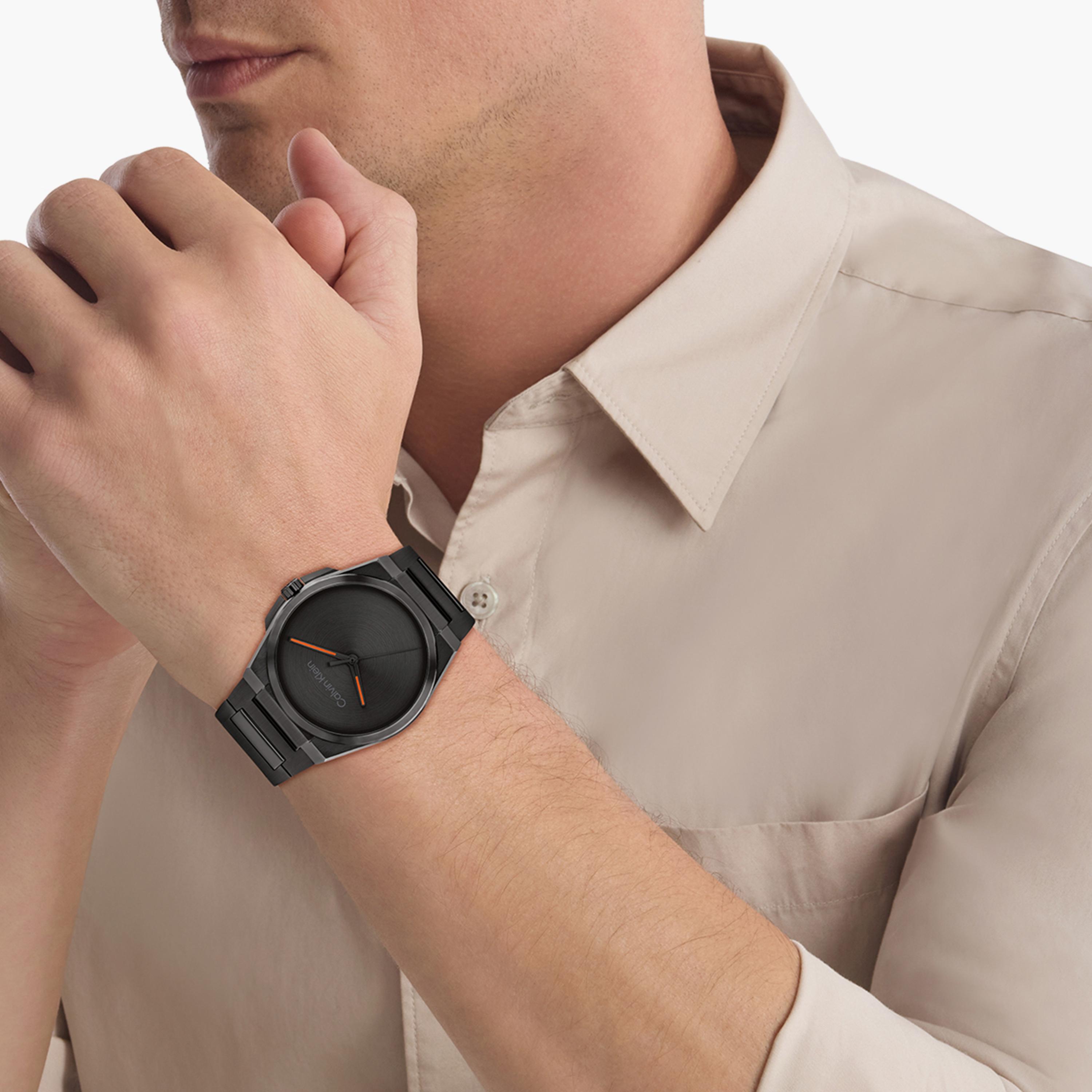 كالفن كلاين- ساعة للرجال 41 ملم تناظرية من الستانلس ستيل باللون الأسود | 25200455-men-watchesandjewellery-watches-image-4