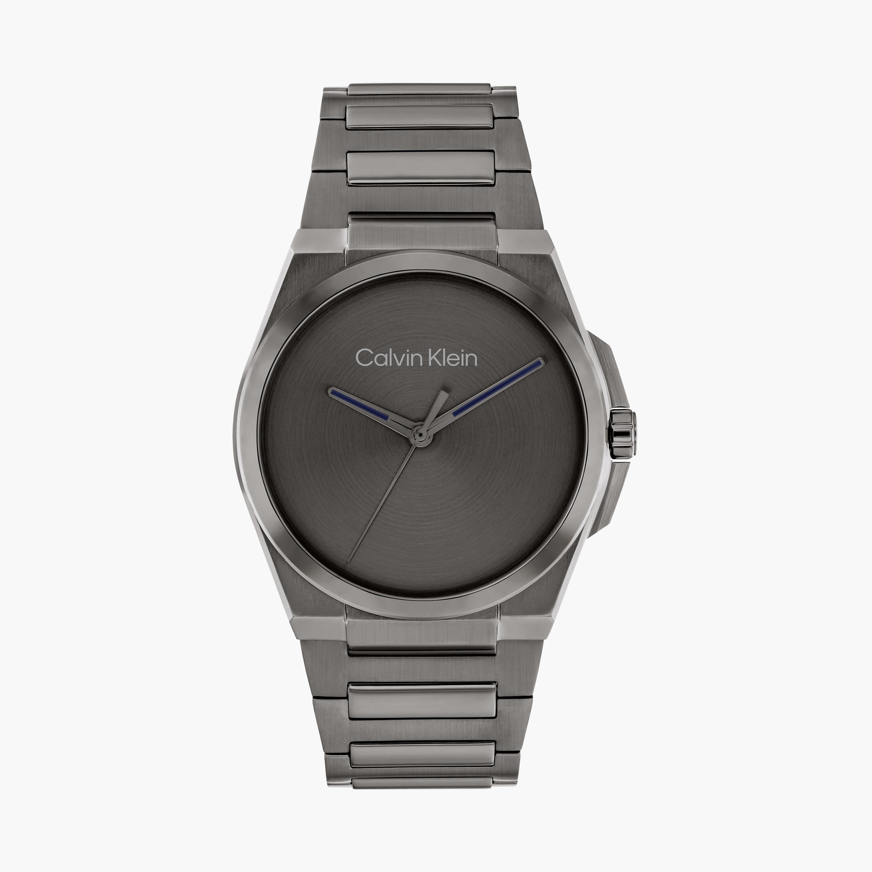 كالفن كلاين- ساعة للرجال 41 ملم تناظرية من الستانلس ستيل باللون الرمادي | 25200458-men-watchesandjewellery-watches-image-1