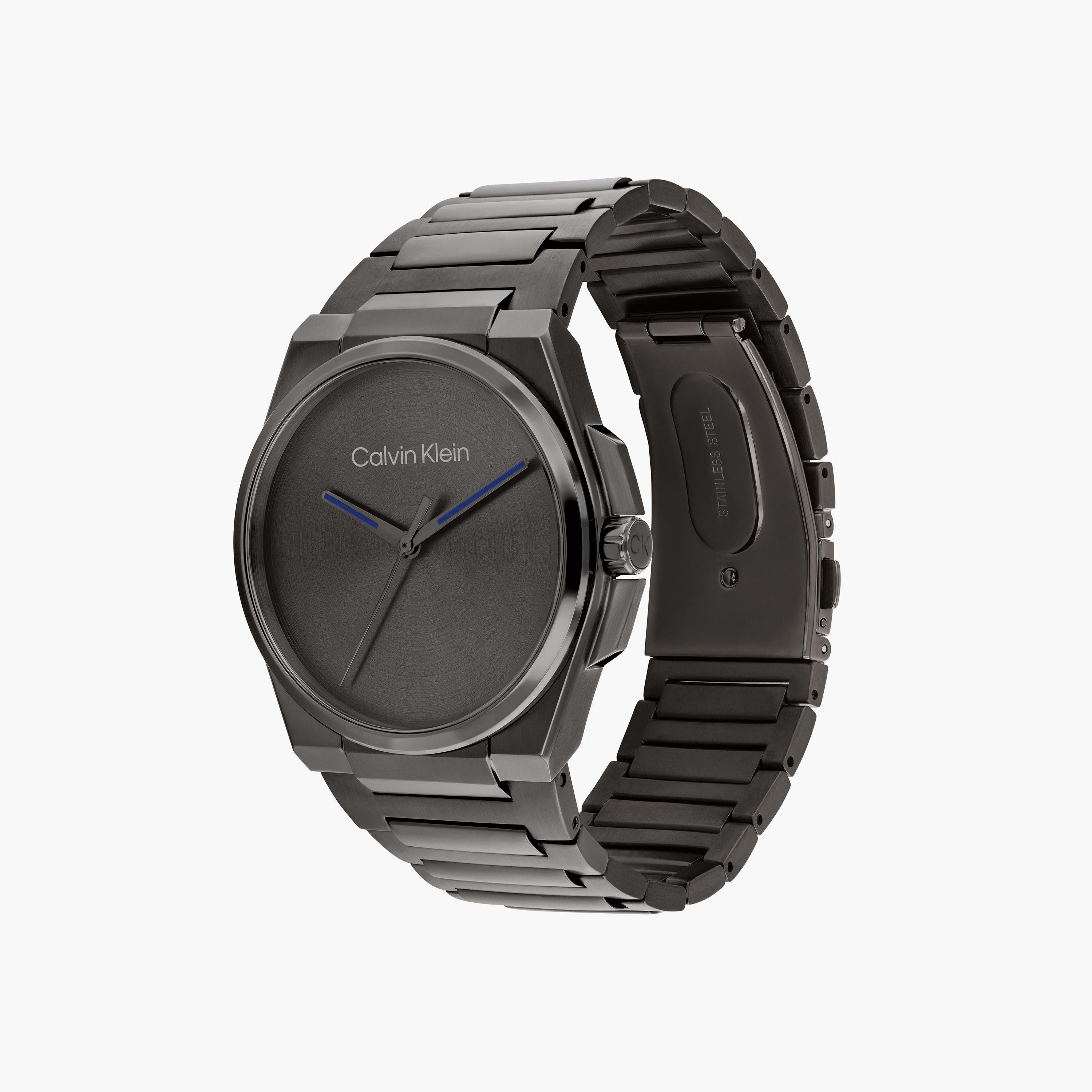 كالفن كلاين- ساعة للرجال 41 ملم تناظرية من الستانلس ستيل باللون الرمادي | 25200458-men-watchesandjewellery-watches-image-2