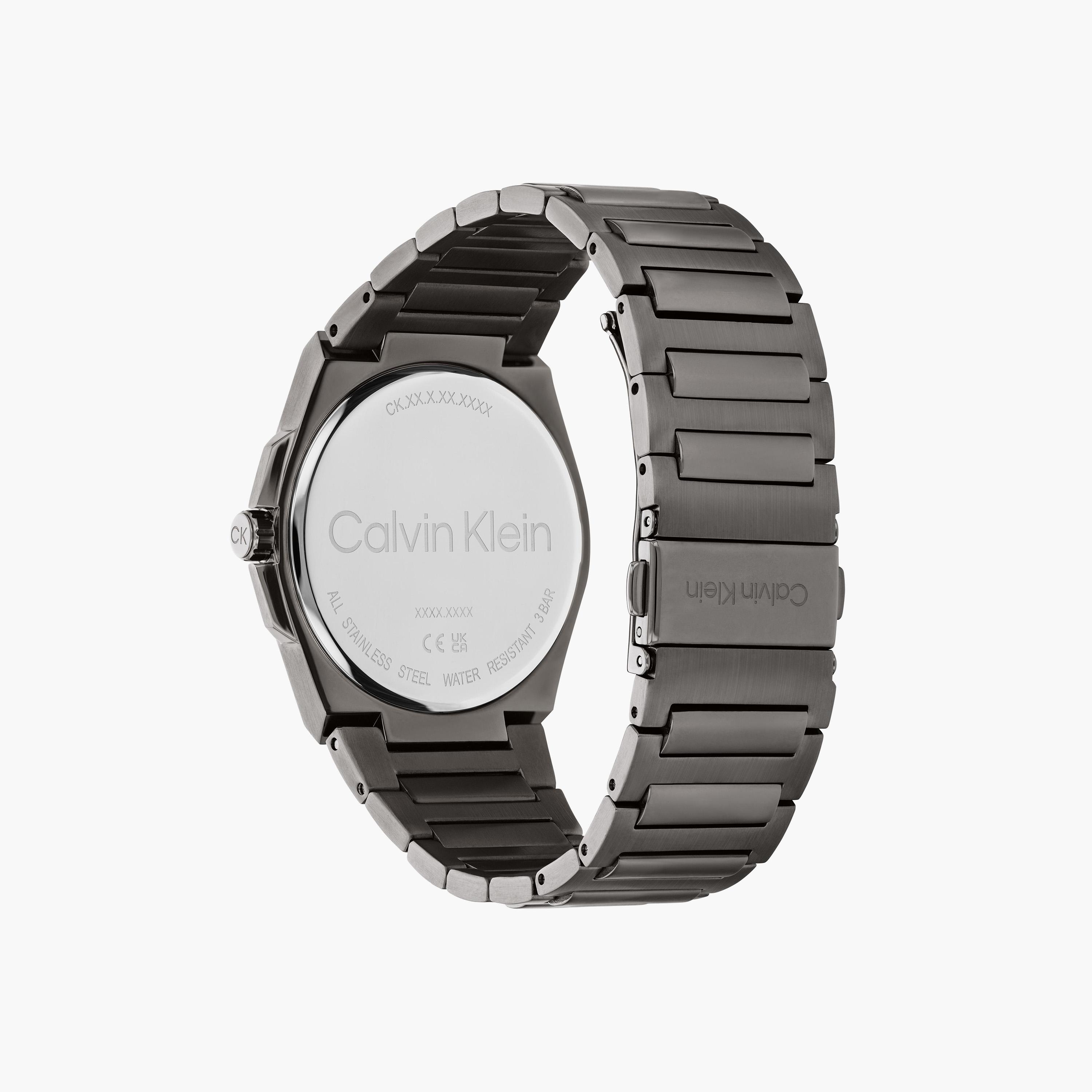 كالفن كلاين- ساعة للرجال 41 ملم تناظرية من الستانلس ستيل باللون الرمادي | 25200458-men-watchesandjewellery-watches-image-3