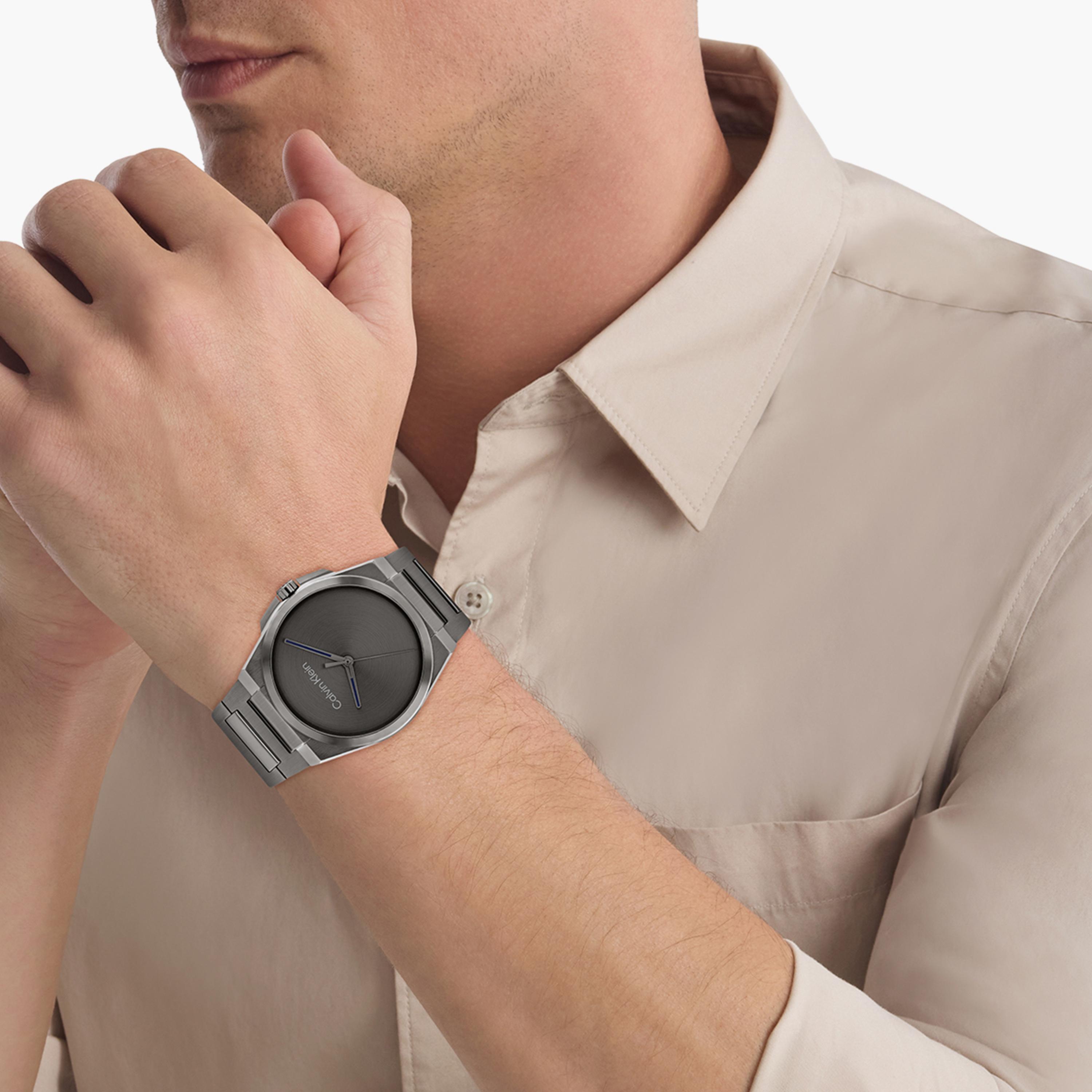 كالفن كلاين- ساعة للرجال 41 ملم تناظرية من الستانلس ستيل باللون الرمادي | 25200458-men-watchesandjewellery-watches-image-4