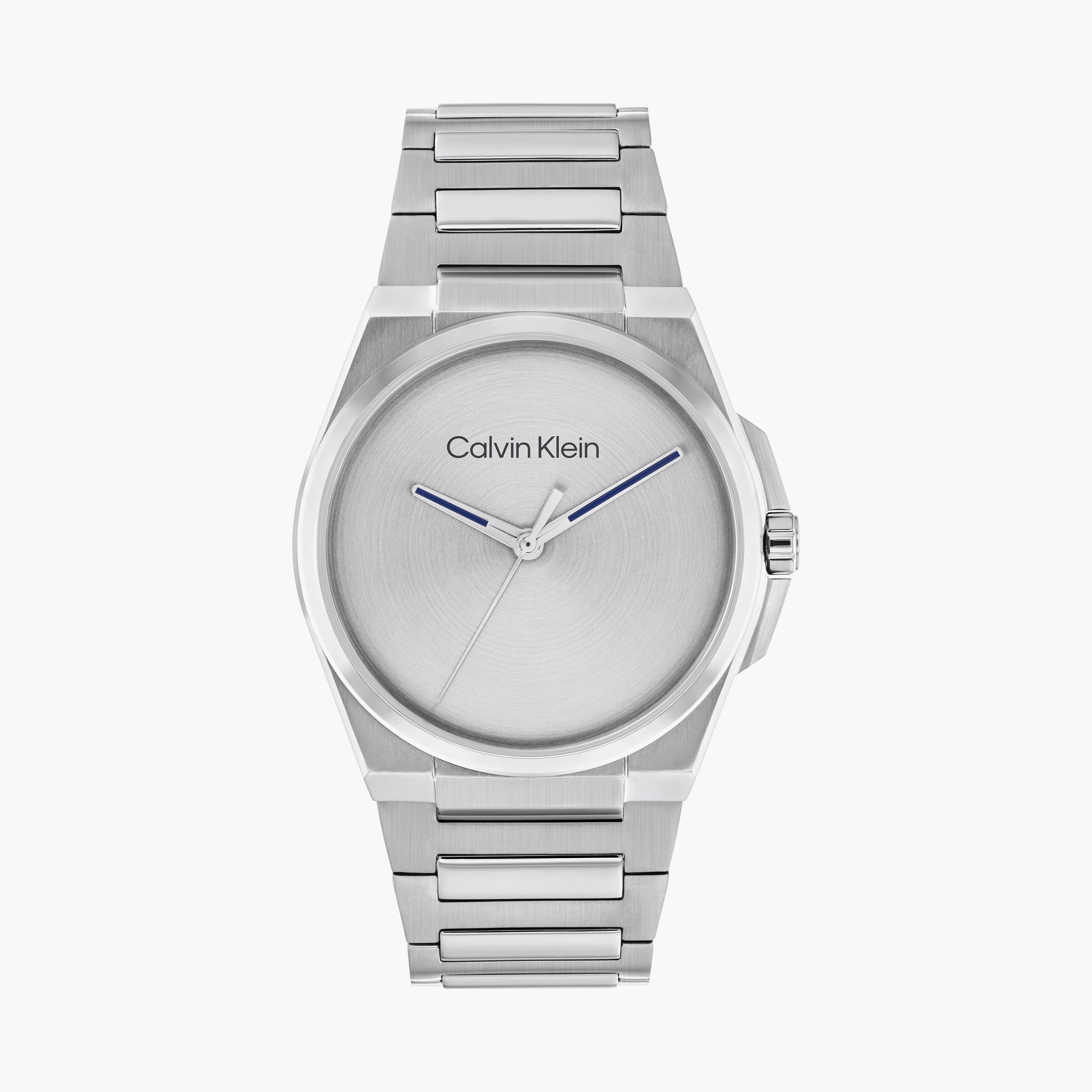 كالفن كلاين- ساعة للرجال 41 ملم تناظرية من الستانلس ستيل باللون الفضي | 25200456-men-watchesandjewellery-watches-image-1