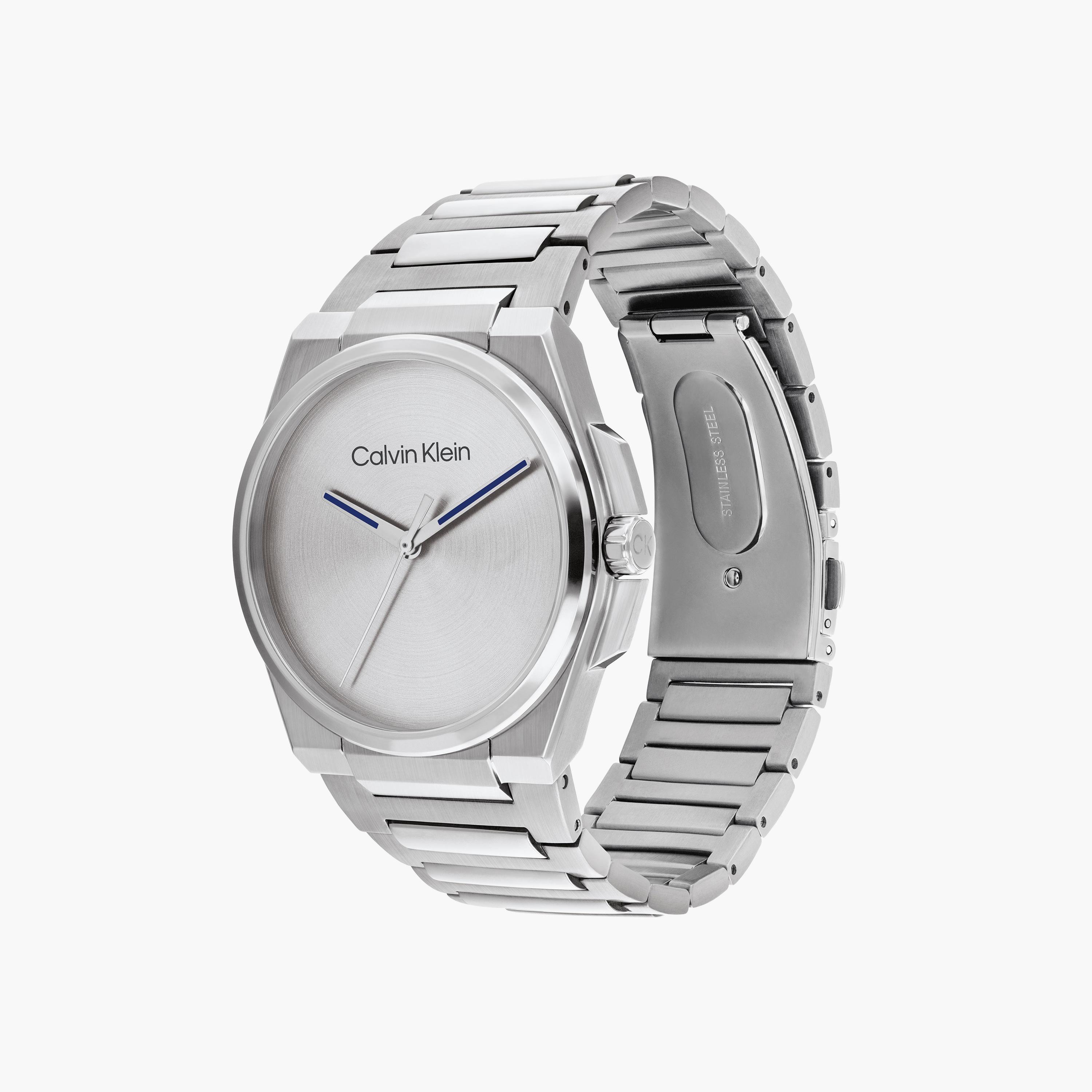 كالفن كلاين- ساعة للرجال 41 ملم تناظرية من الستانلس ستيل باللون الفضي | 25200456-men-watchesandjewellery-watches-image-2