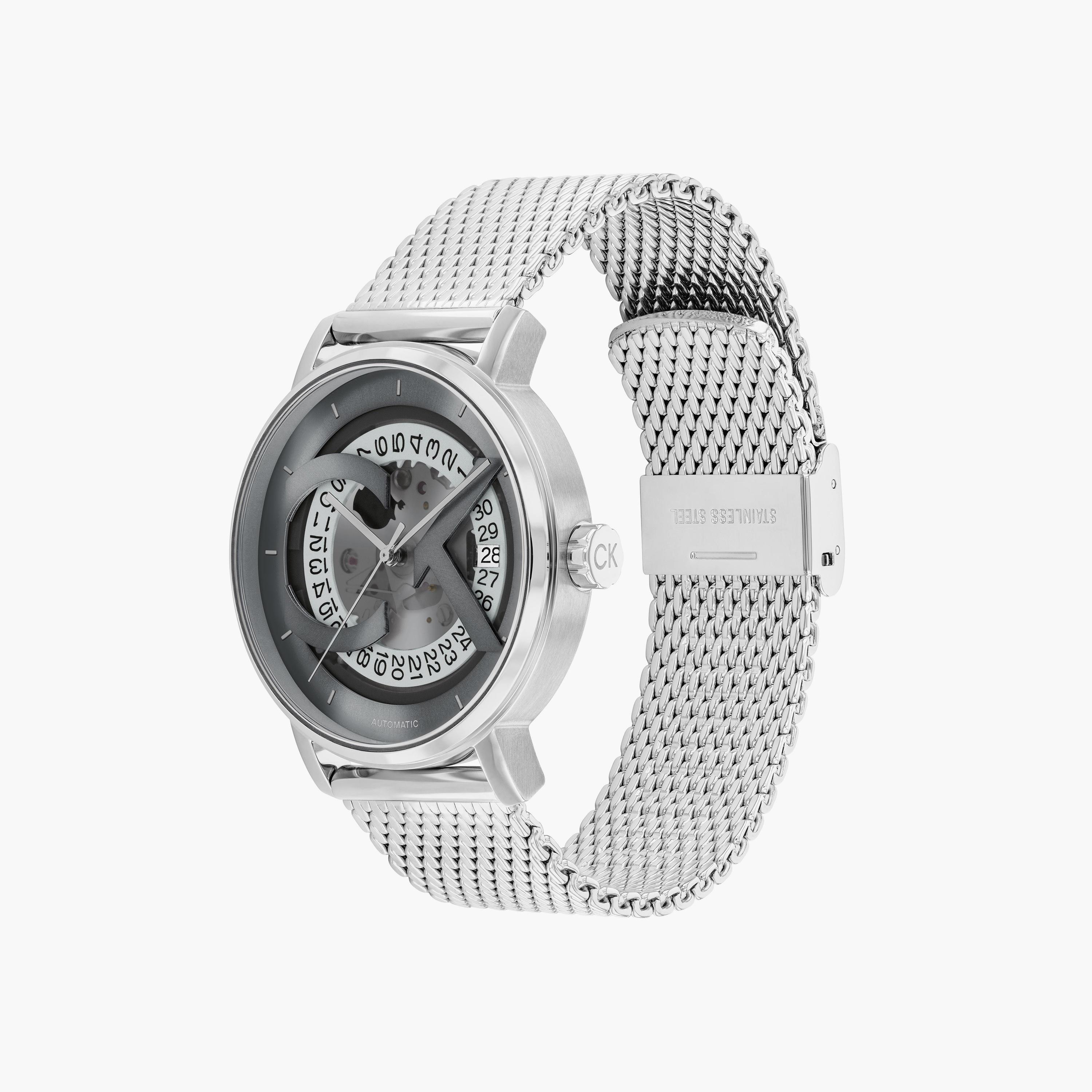 Calvin Klein Unisex 40 MM Silver Automatic Stainless Steel Watch | 25300004-men-watchesandjewellery-watches-image-2